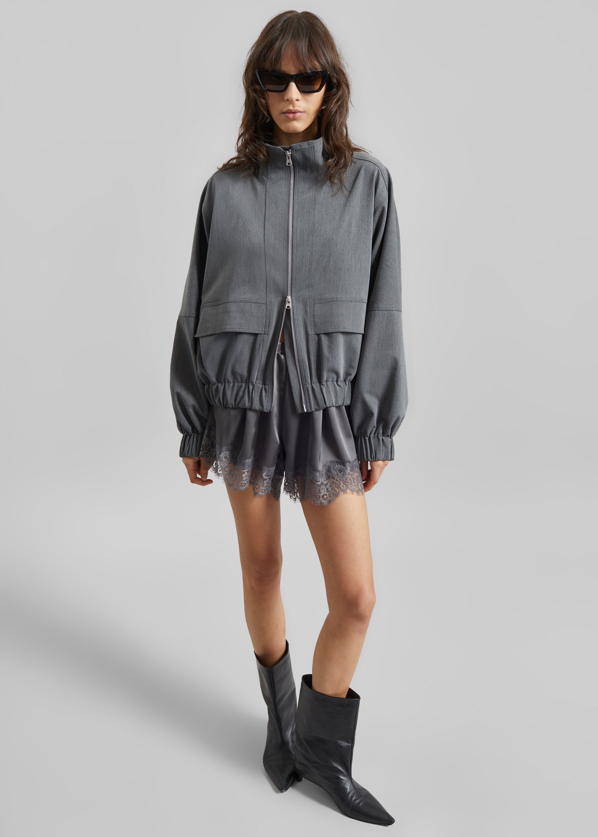 Shop the look image for Veere Blouson Jacket - Grey
