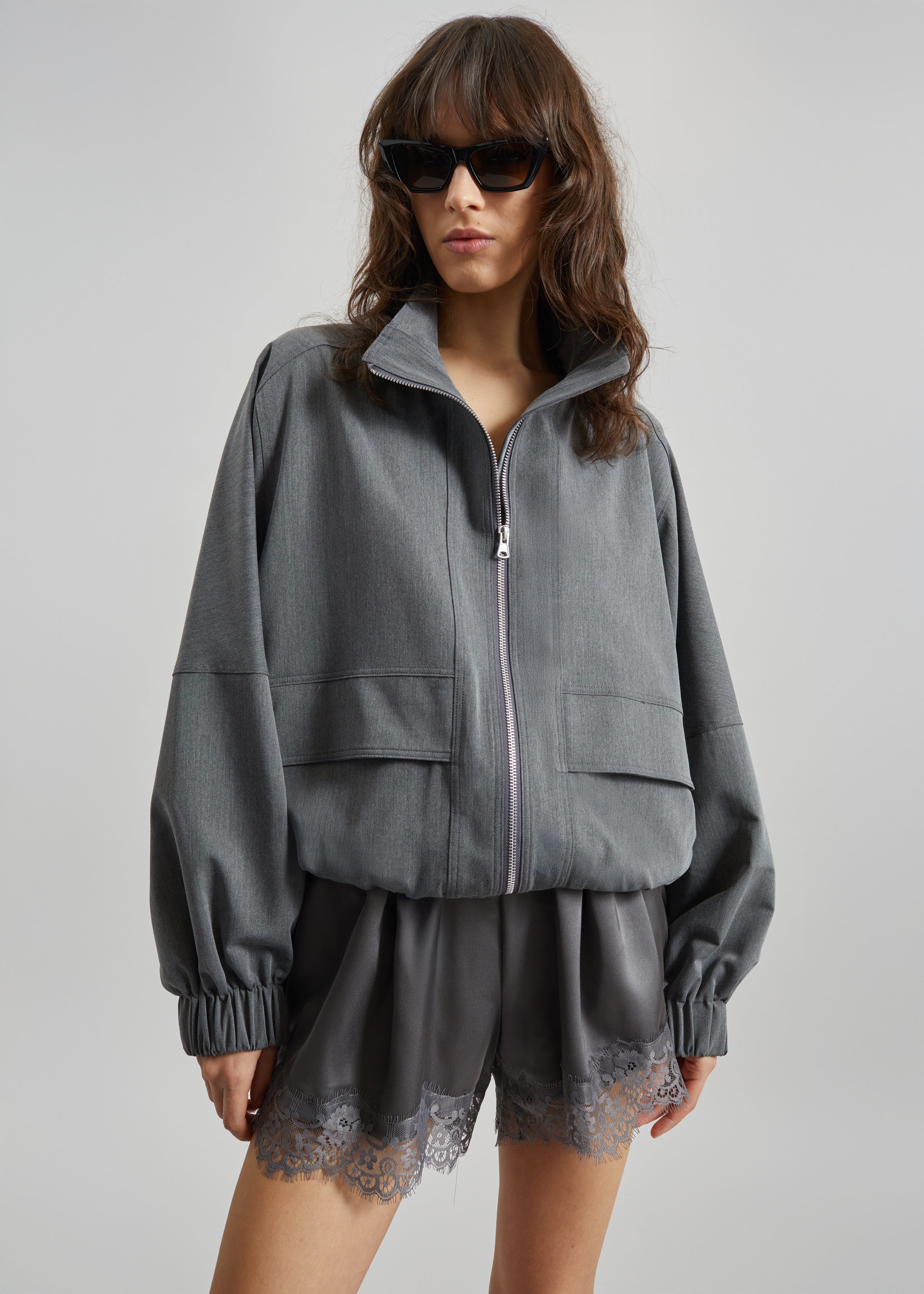Veere Blouson Jacket - Grey – The Frankie Shop