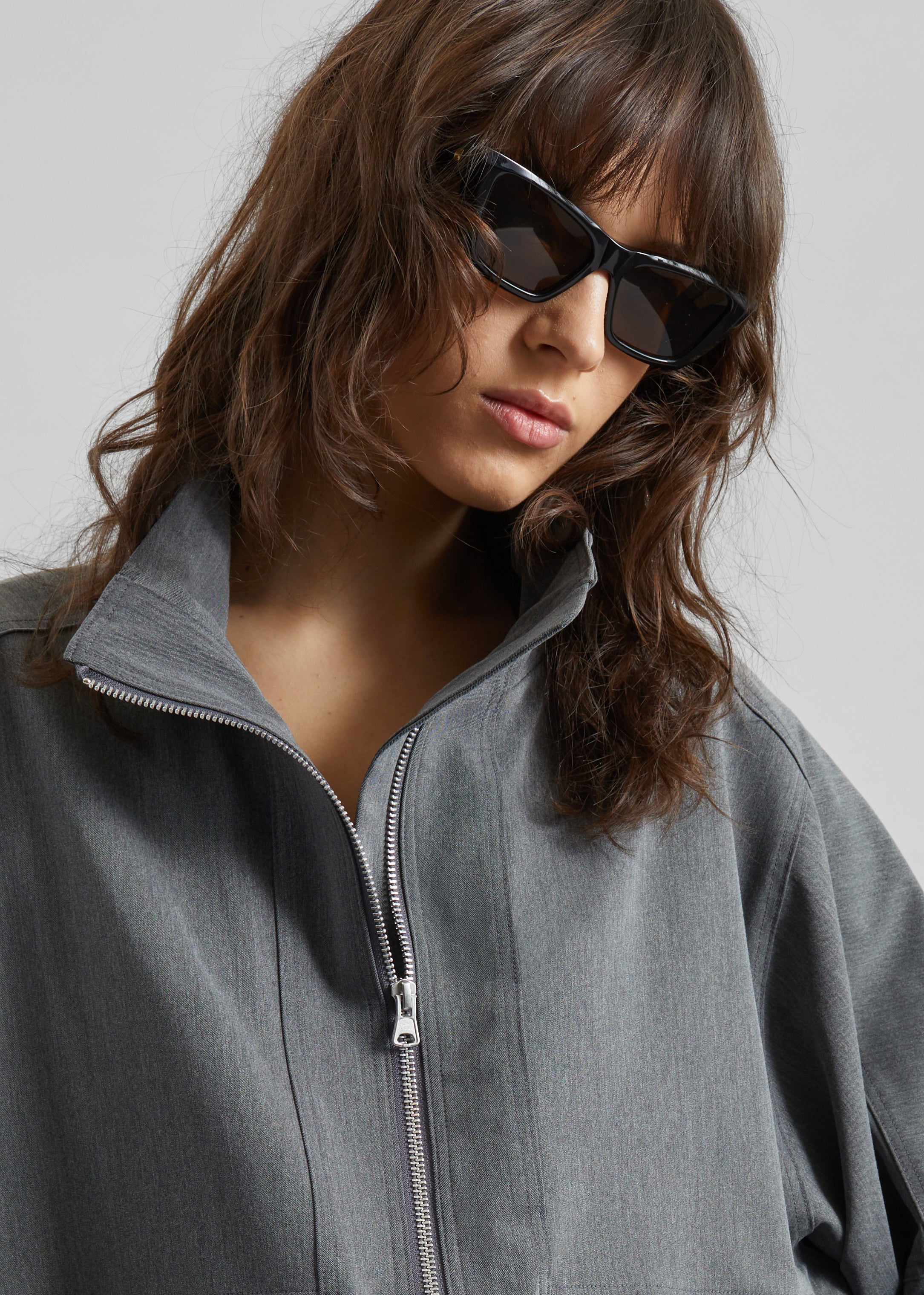 Veere Blouson Jacket - Grey – The Frankie Shop