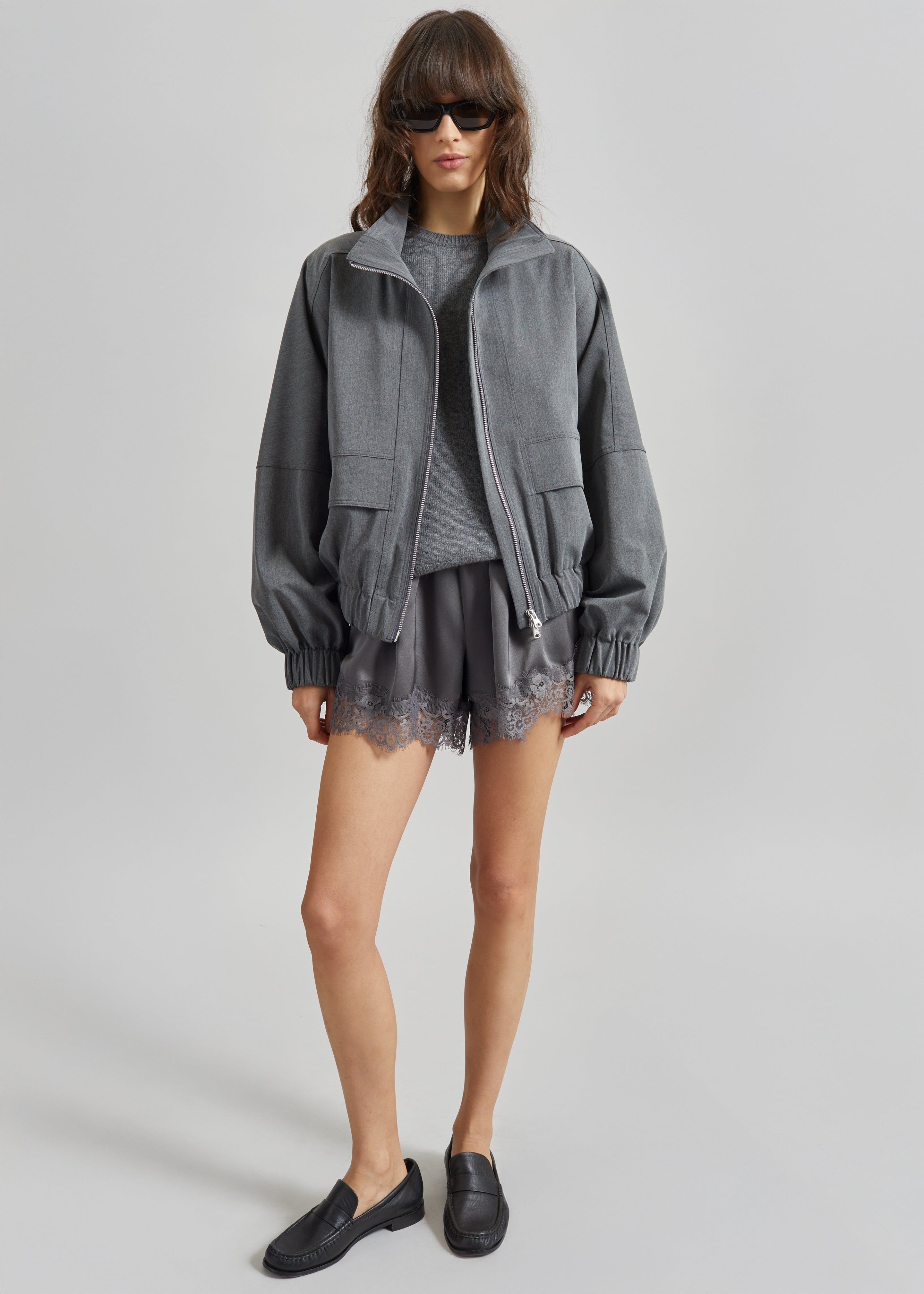 Veere Blouson Jacket - Grey – The Frankie Shop