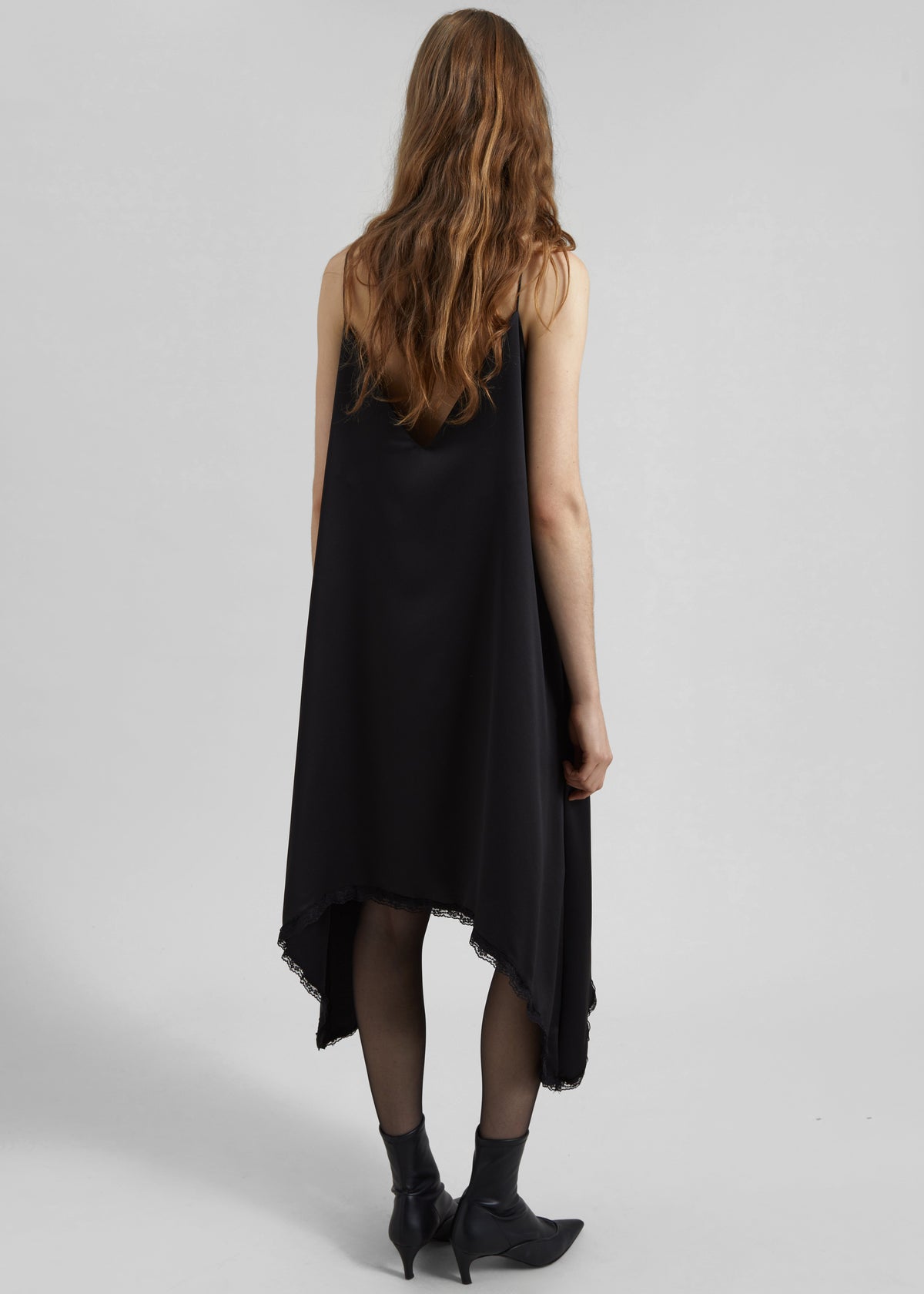 Velanne Satin Lace Trim Dress - Black The Frankie Shop Velanne Satin Lace Trim Dress - Black The Frankie Shop
