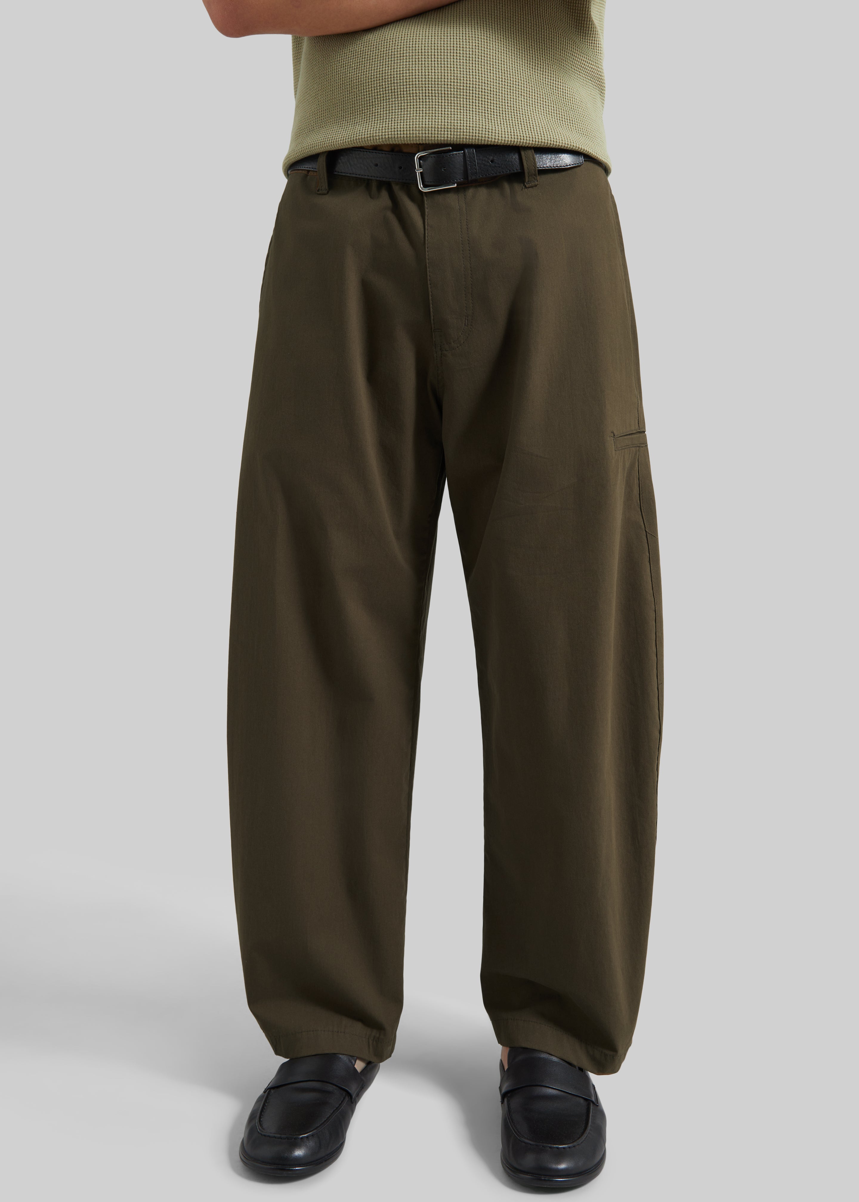 Velet Barrel Leg Pants - Olive Brown - 4
