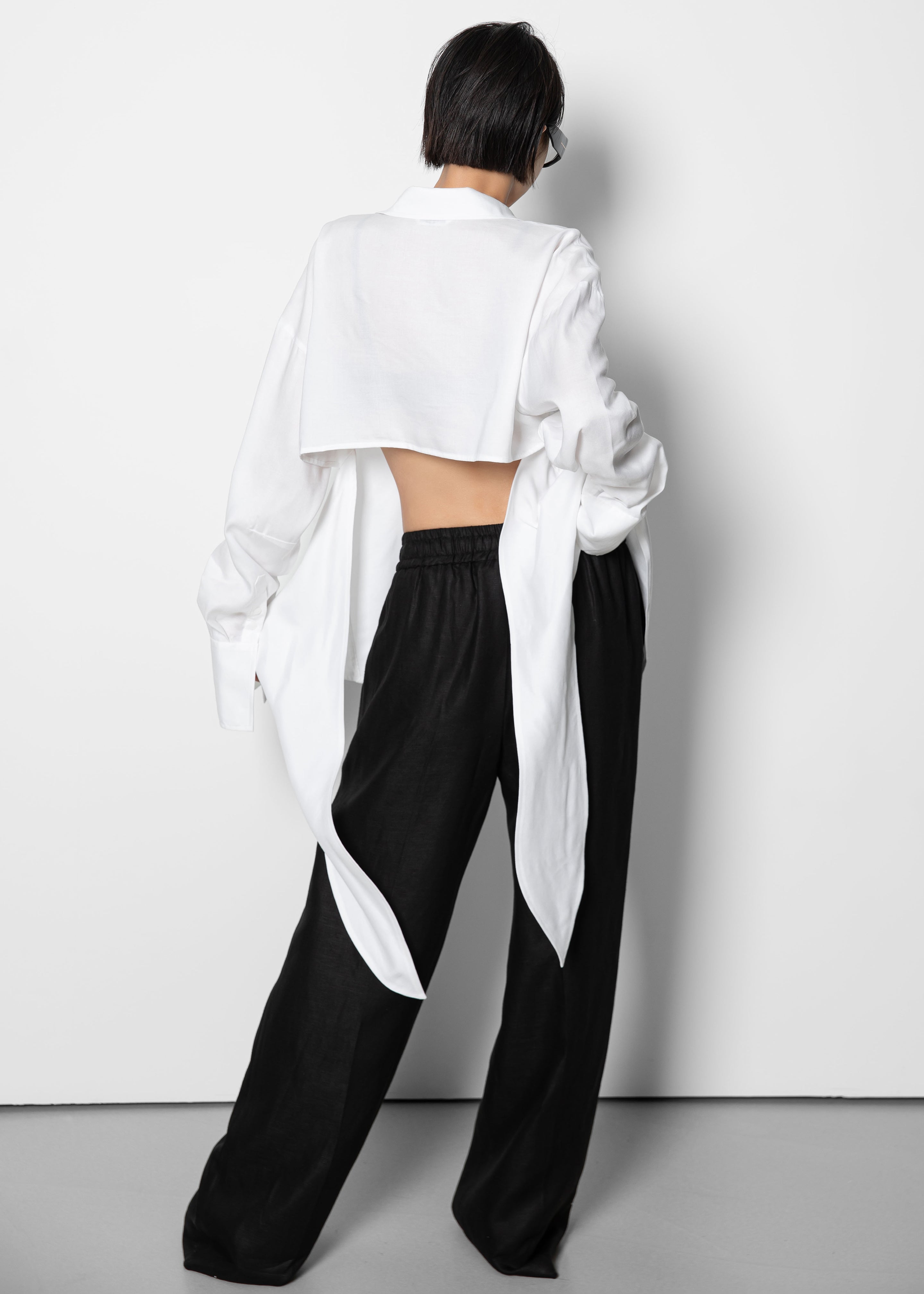 Velia Cut-Out Back Shirt - White - 5