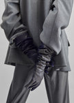 Veneto Bicolor Long Leather Gloves - Dark Grey/Dark Navy