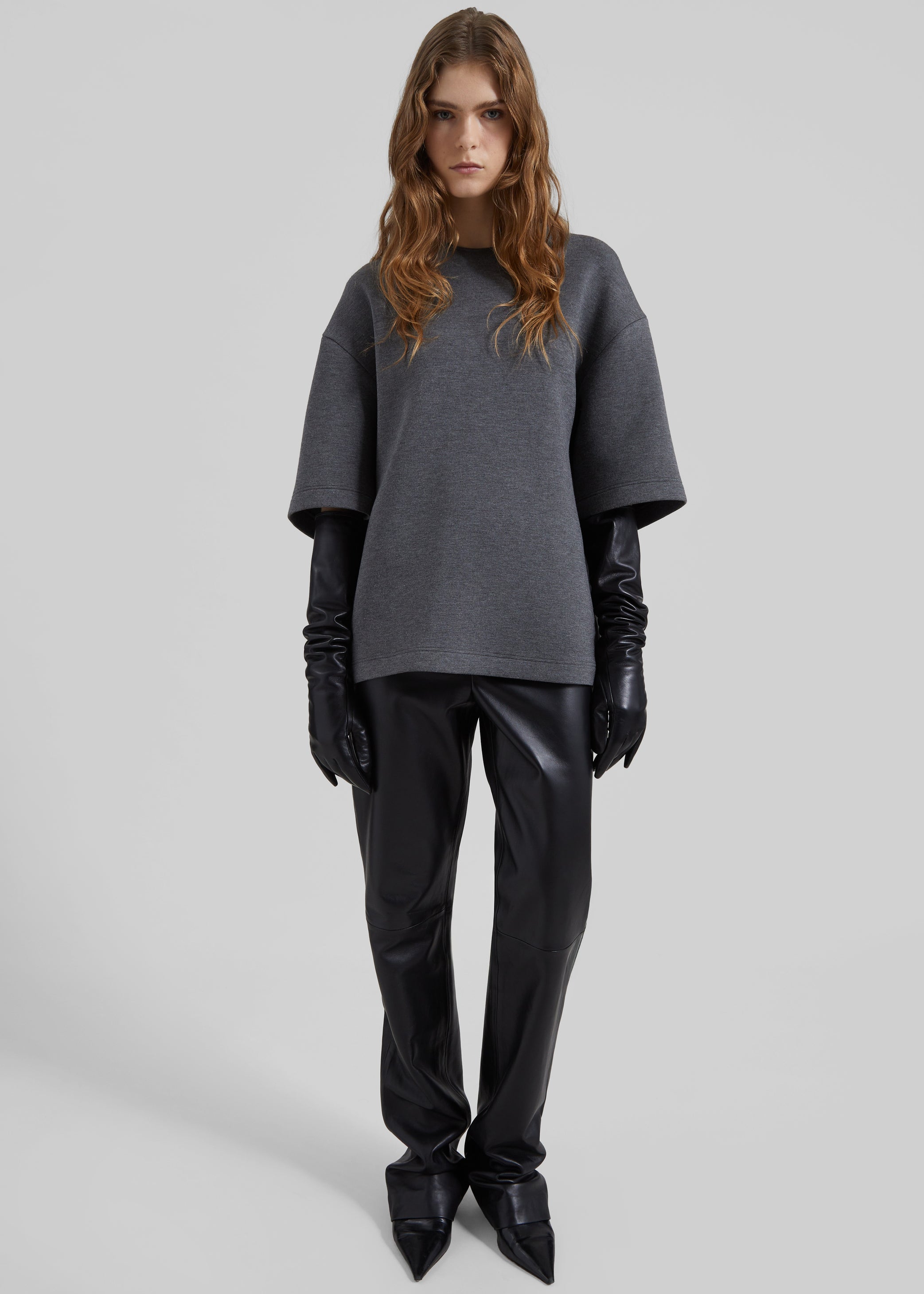 Shop the look image for Veneto Long Leather Gloves - Black