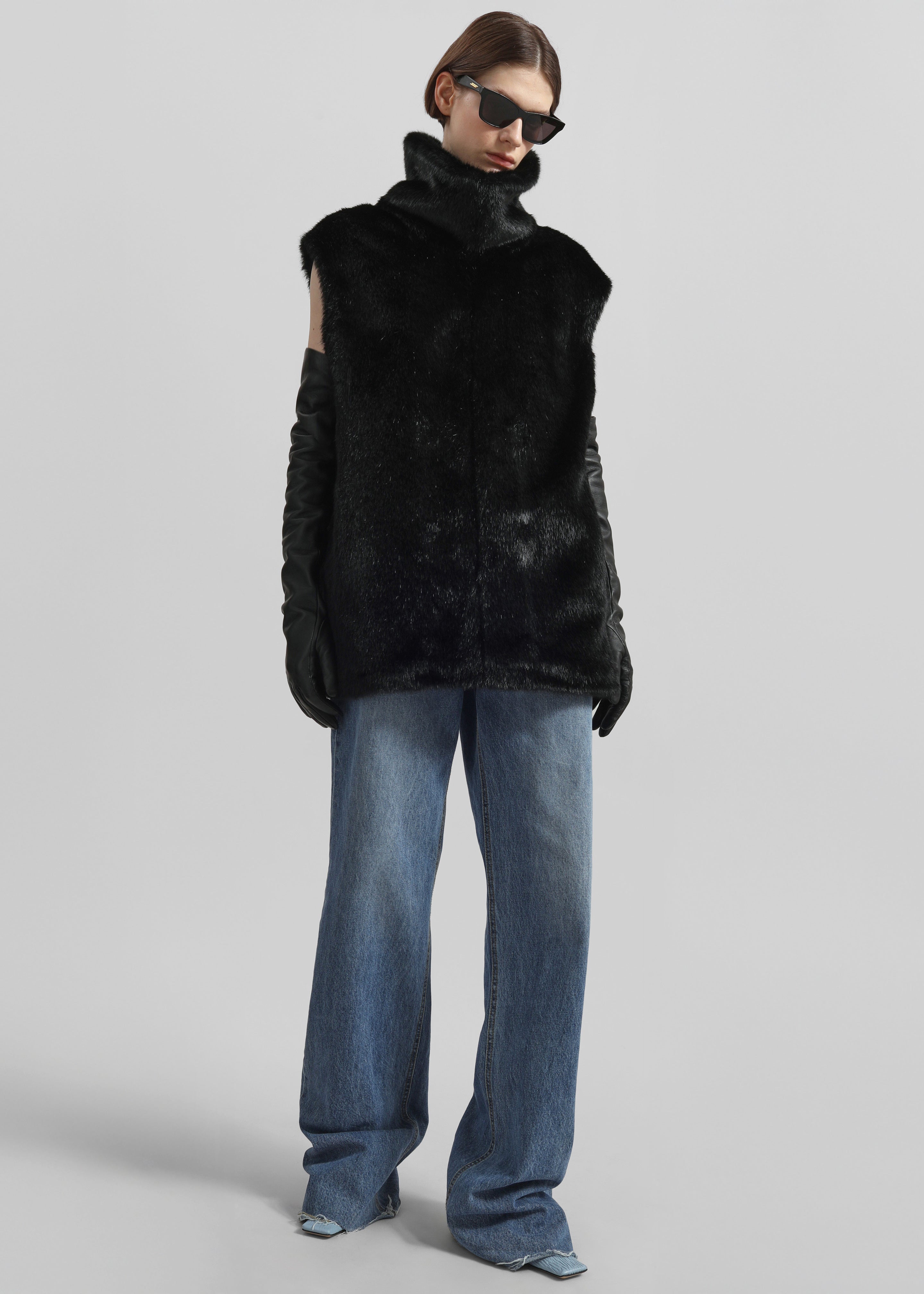 Veneto Long Leather Gloves - Black - 4