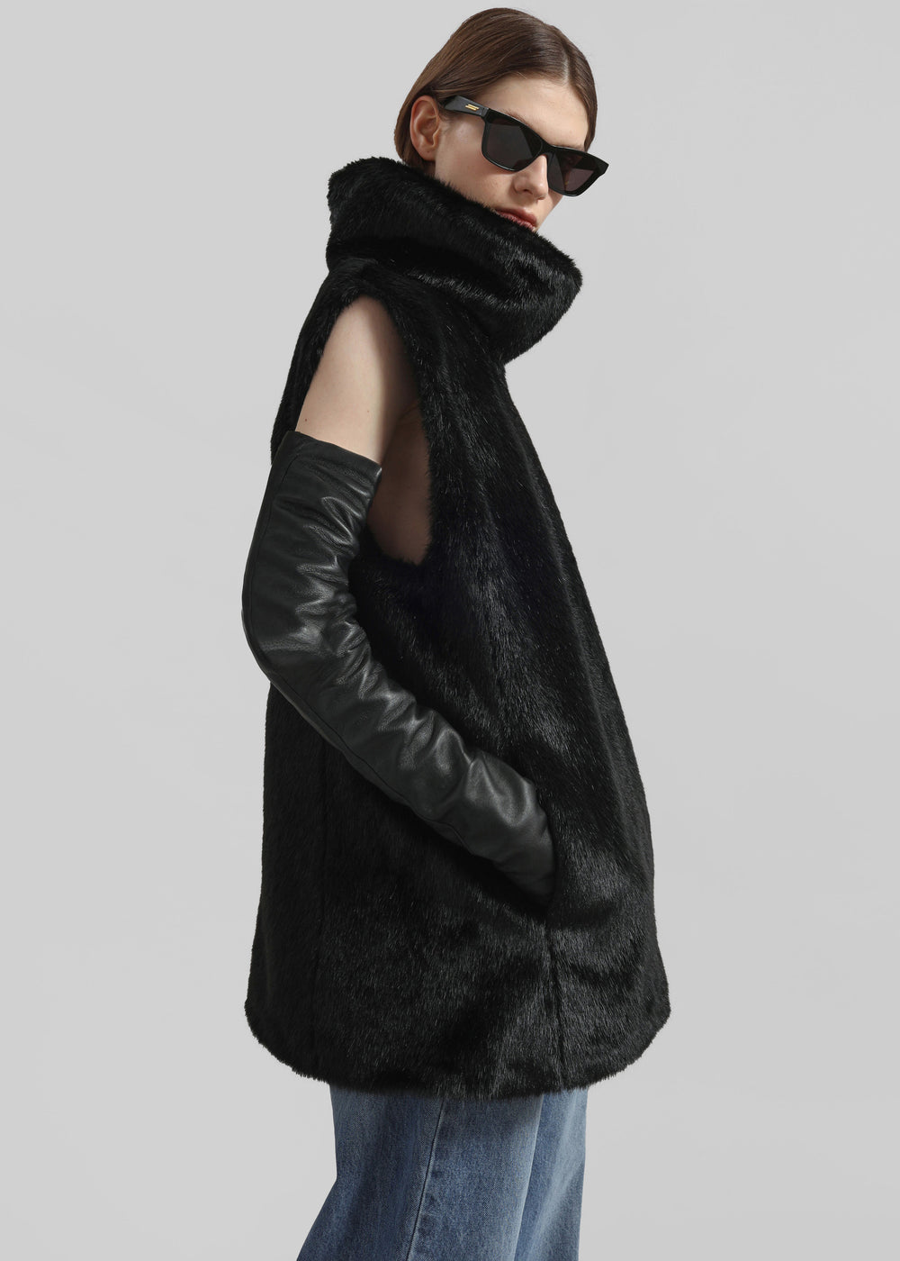 Veneto Long Leather Gloves - Black - 1