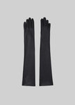 Veneto Long Leather Gloves - Black