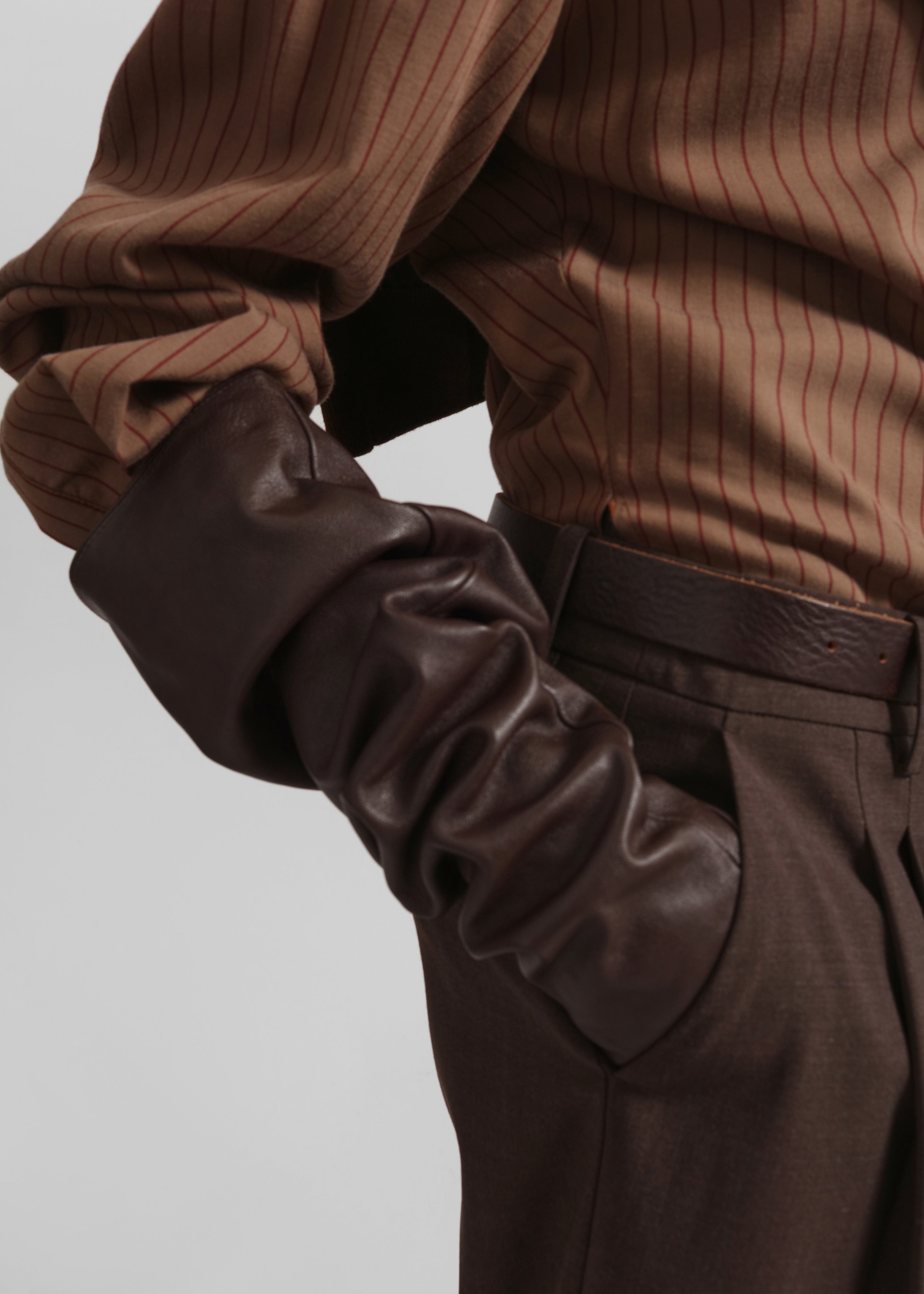Veneto Long Leather Gloves - Dark Brown – The Frankie Shop