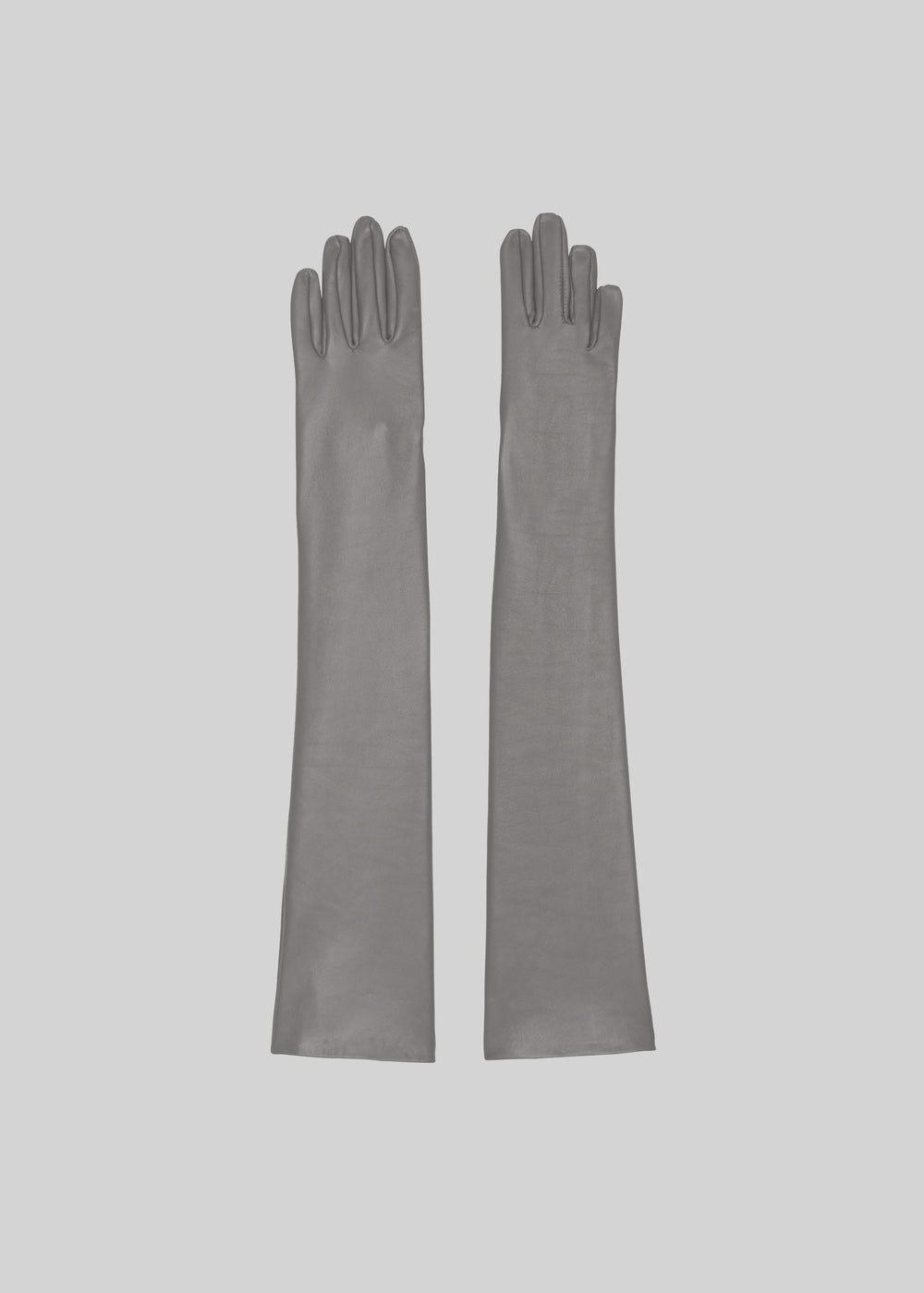 Veneto Long Leather Gloves - Grey - 1