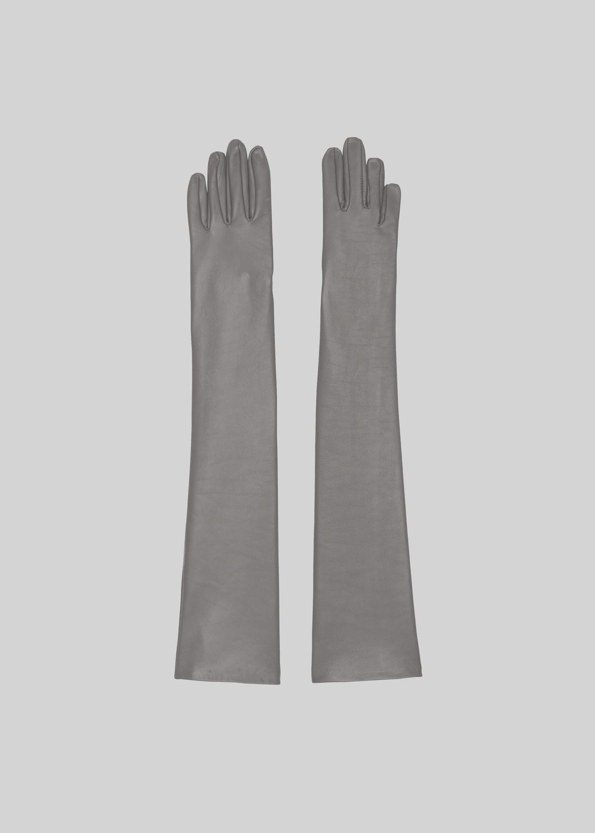 Veneto Long Leather Gloves - Grey