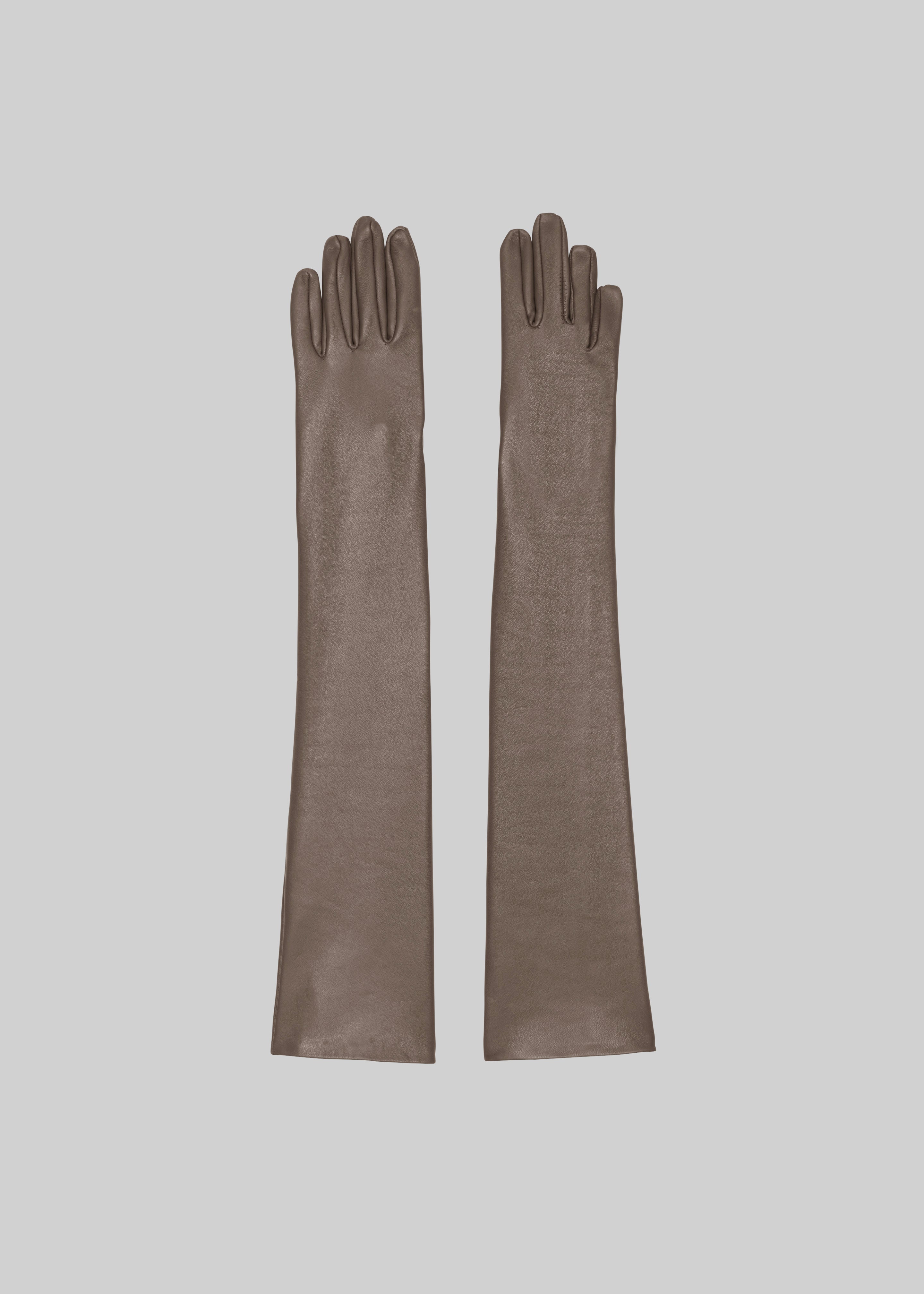 Veneto Long Leather Gloves - Mocha - 3