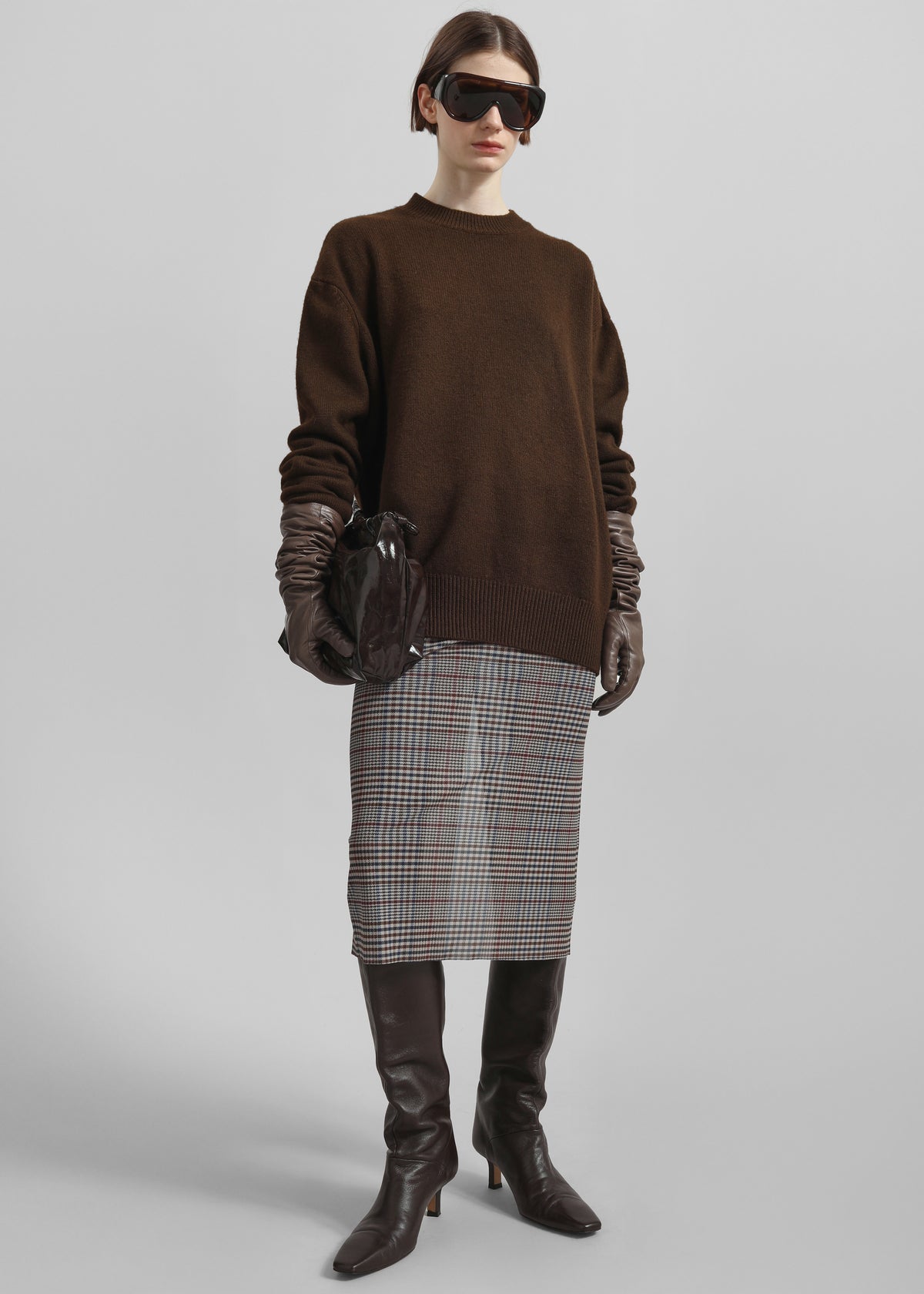 Veneto Long Leather Gloves - Mocha - 2