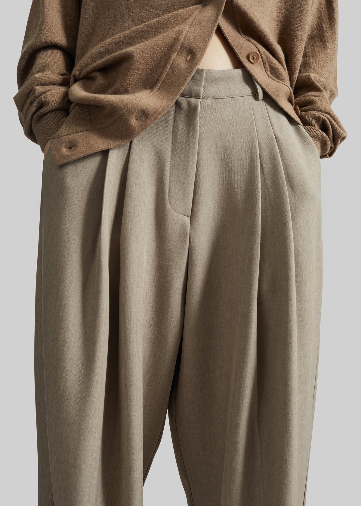 Venlo Pleated Trousers - Beige - 6