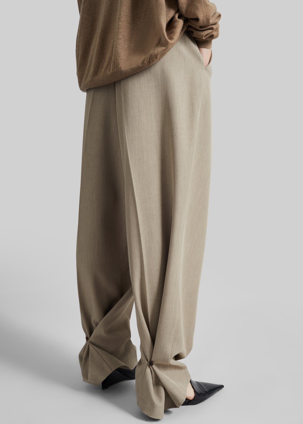 Venlo Pleated Trousers - Beige - 2