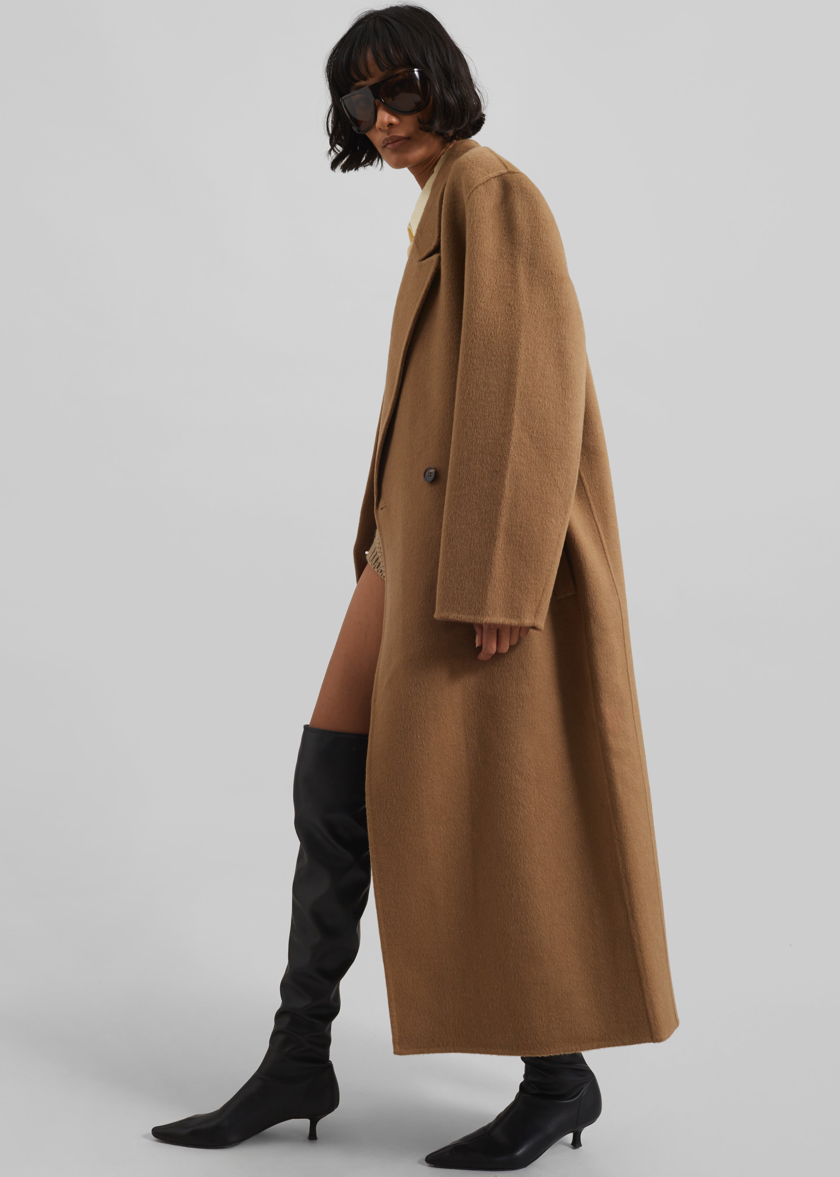 Veonce Oversized Wool Coat - Camel - 6