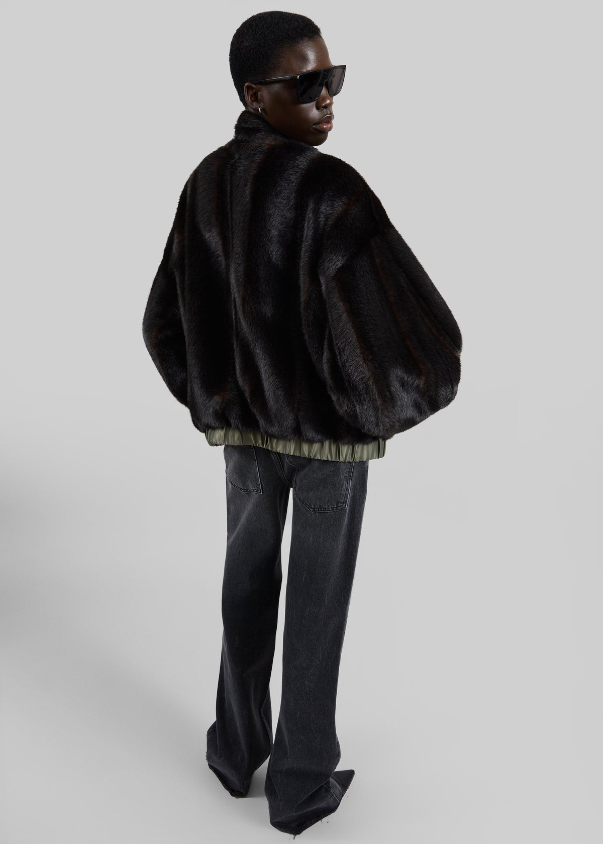 Vera Faux Fur Reversible Short Coat - Brown/Green - 6