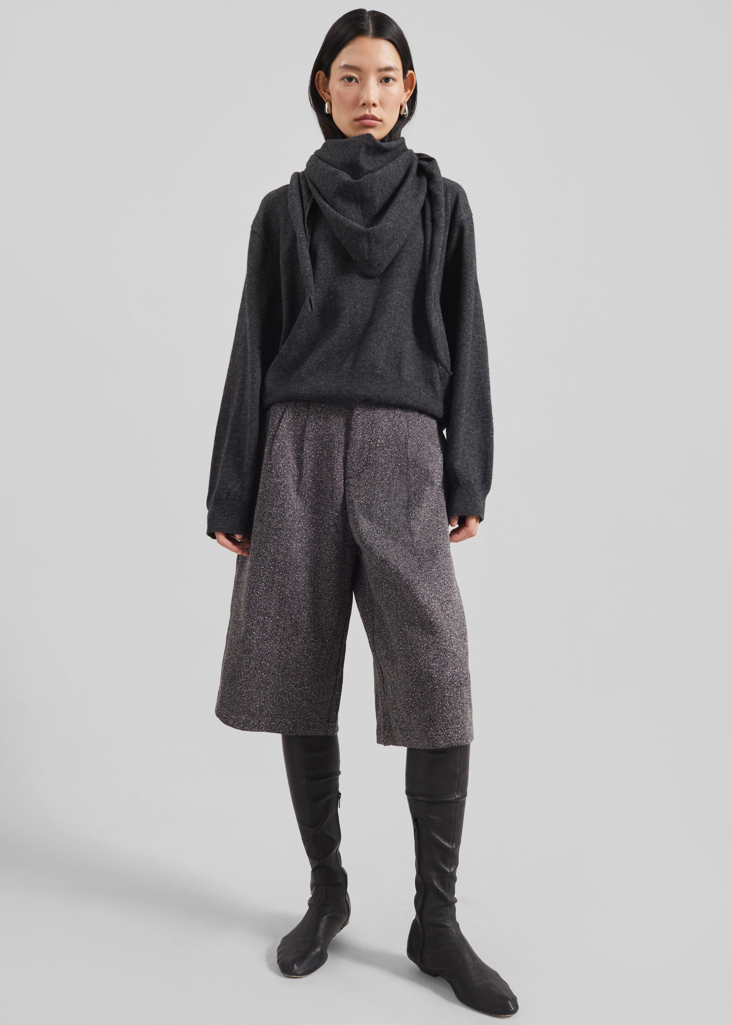 Vermont Scarf Sweater - Charcoal - 4