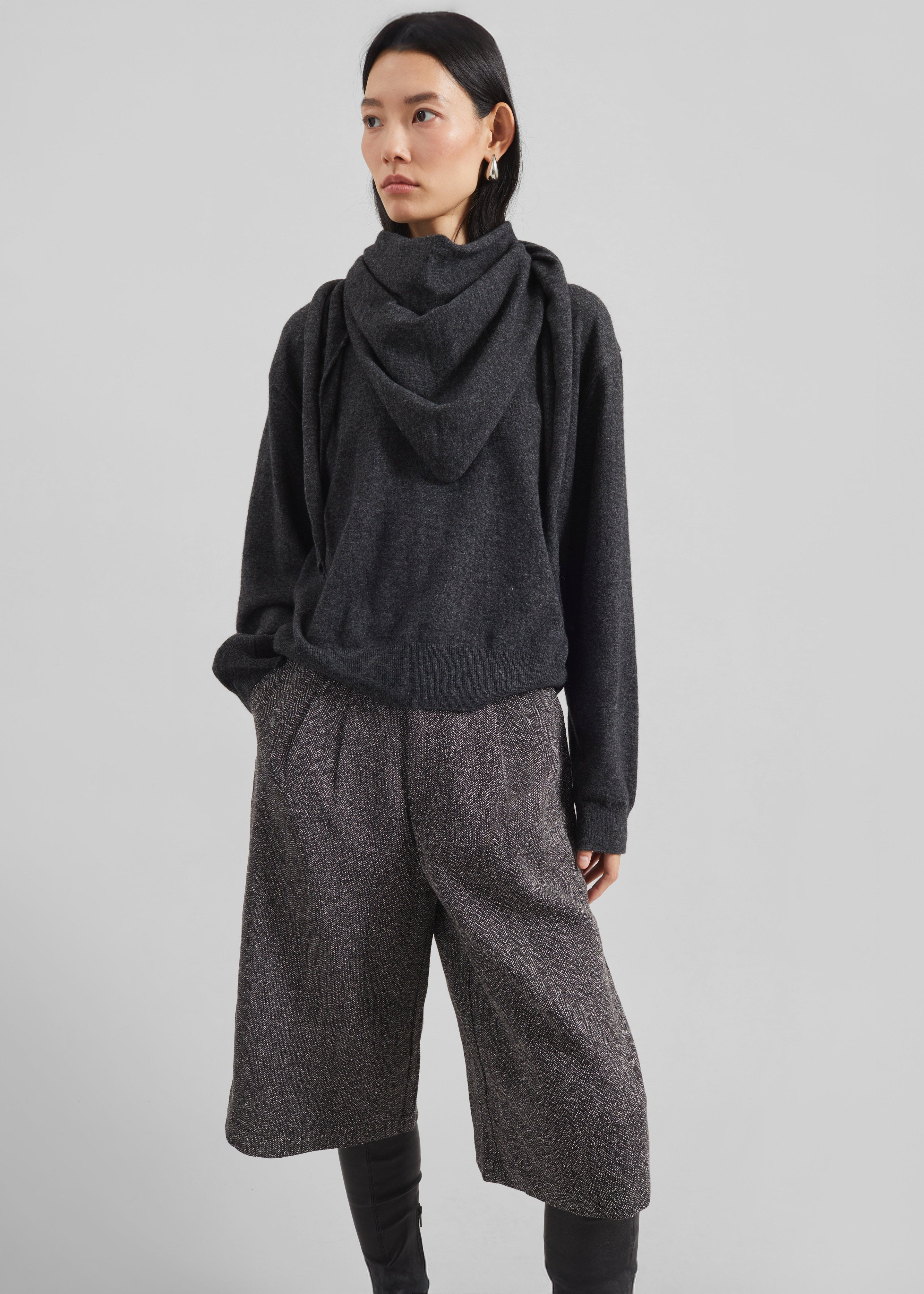 Vermont Scarf Sweater - Charcoal - 5