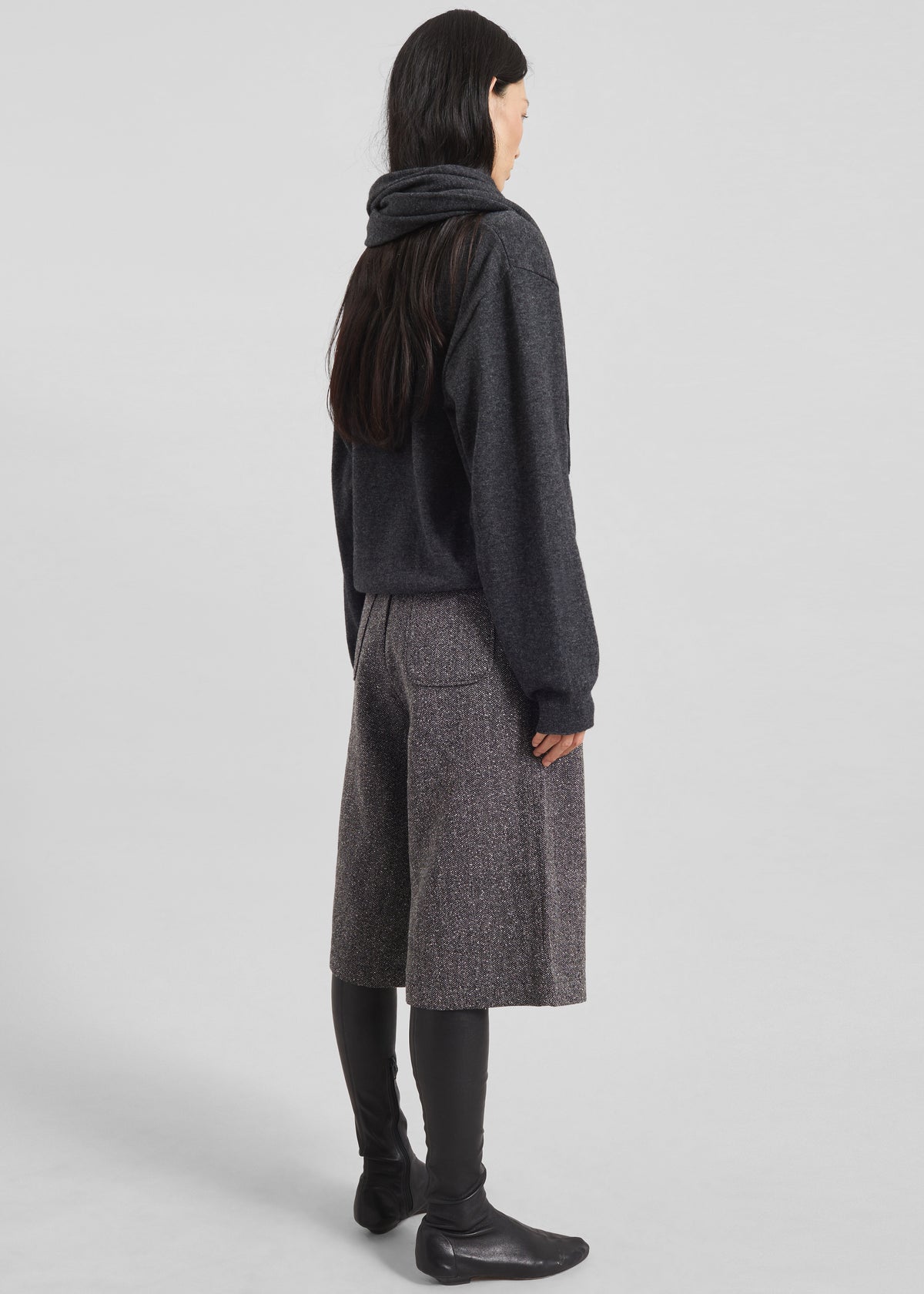 Vermont Scarf Sweater - Charcoal - 6