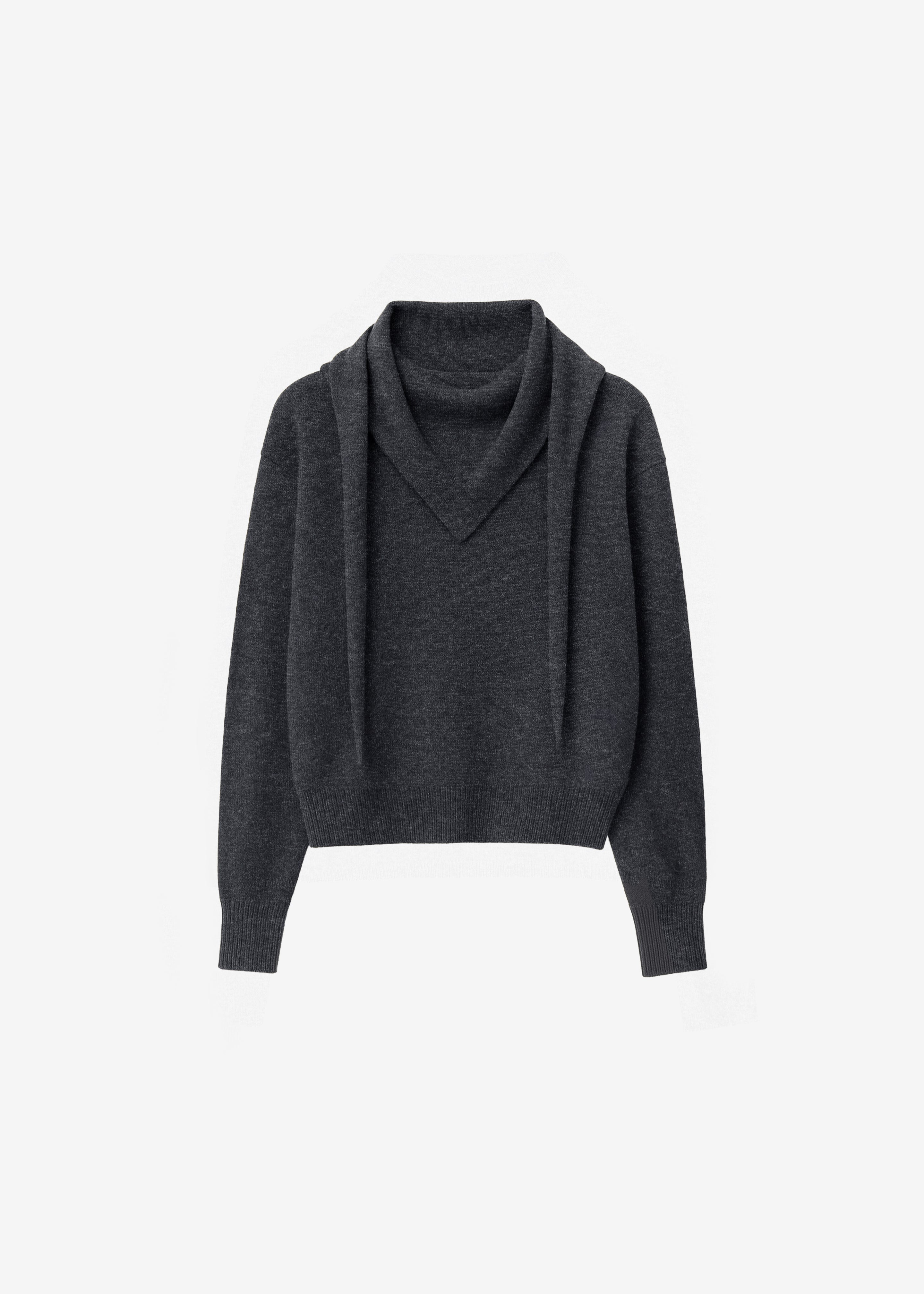 Vermont Scarf Sweater - Charcoal - 7