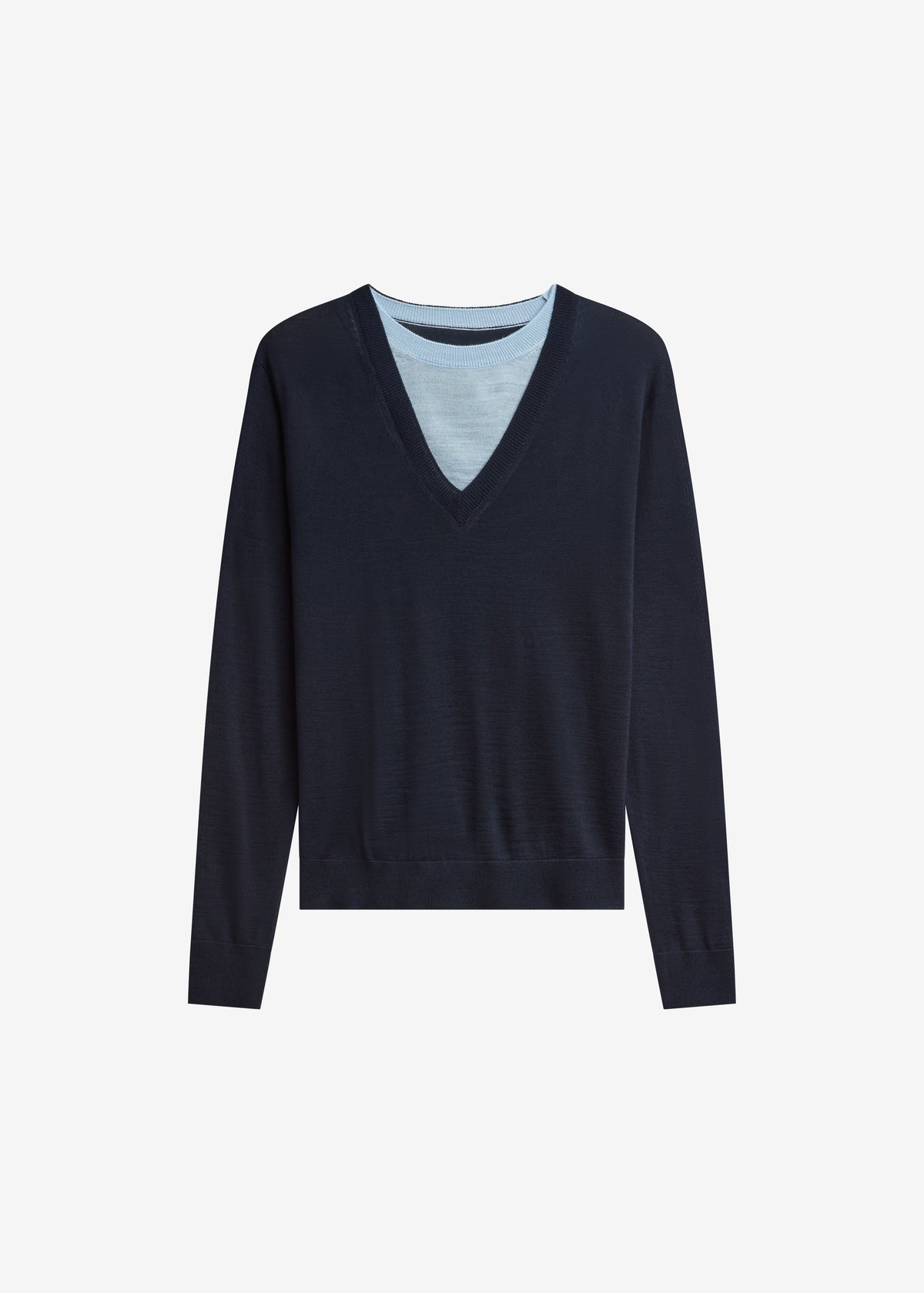 Vernon Layered Knit Pullover - Navy - 6