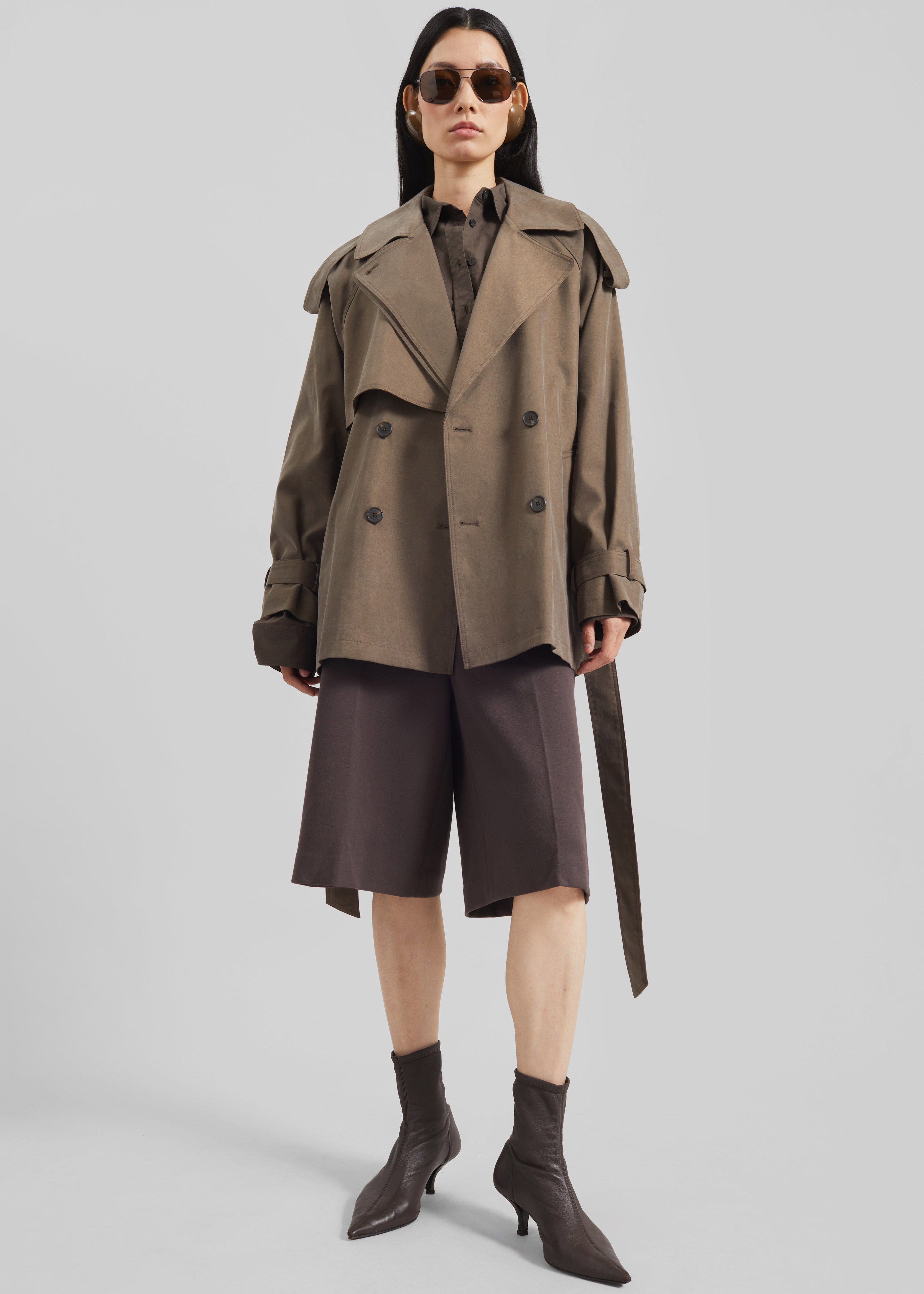 Vesoul Short Trench - Brown – The Frankie Shop