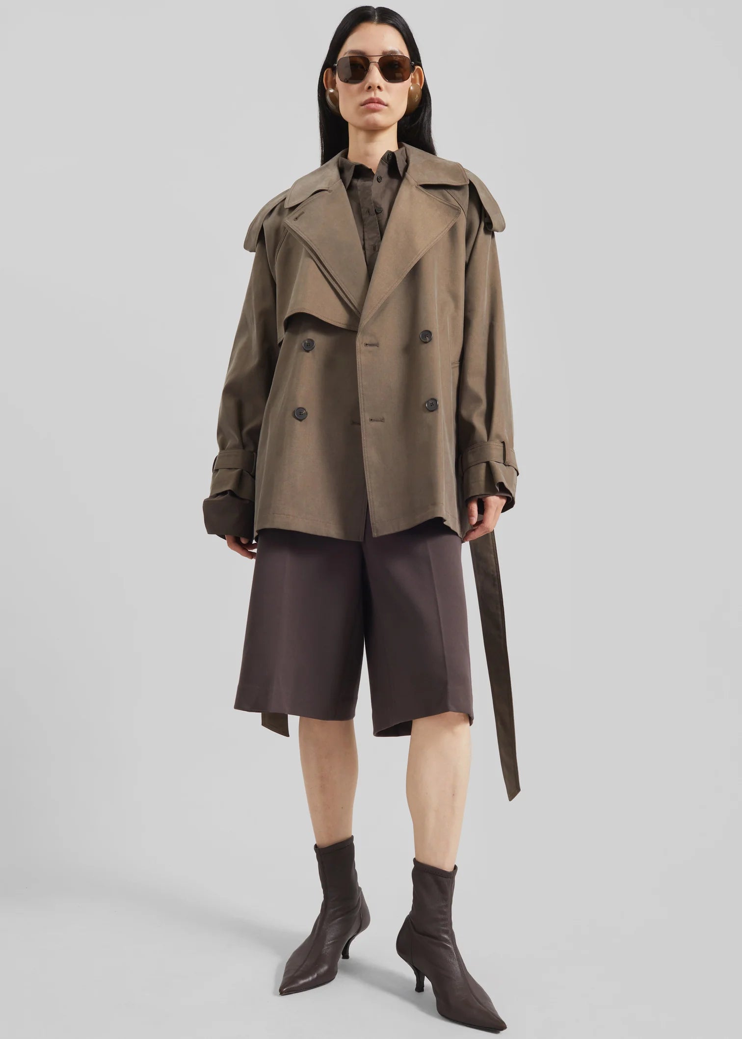 Vesoul Short Trench - Brown – The Frankie Shop