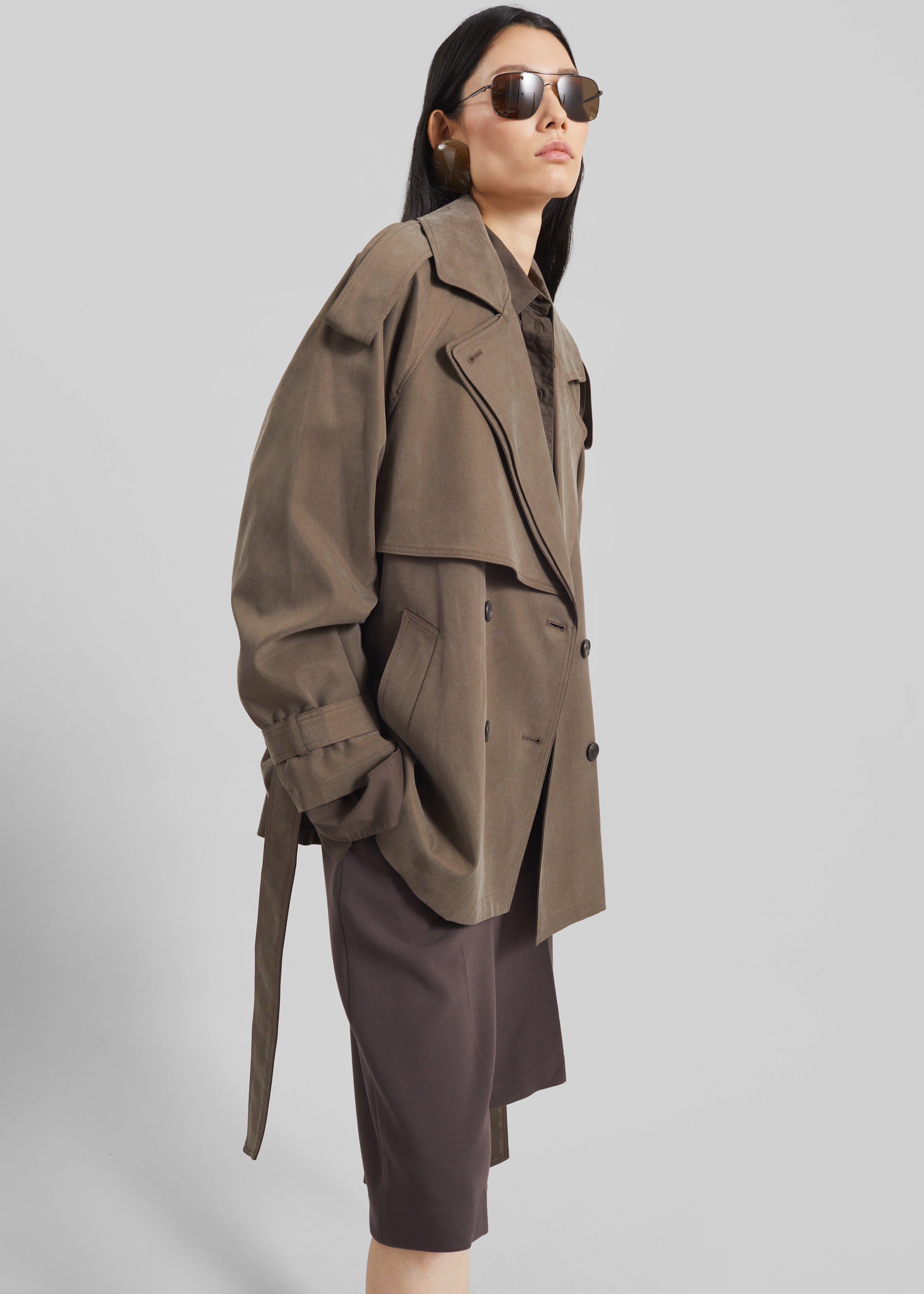 Vesoul Short Trench - Brown – The Frankie Shop