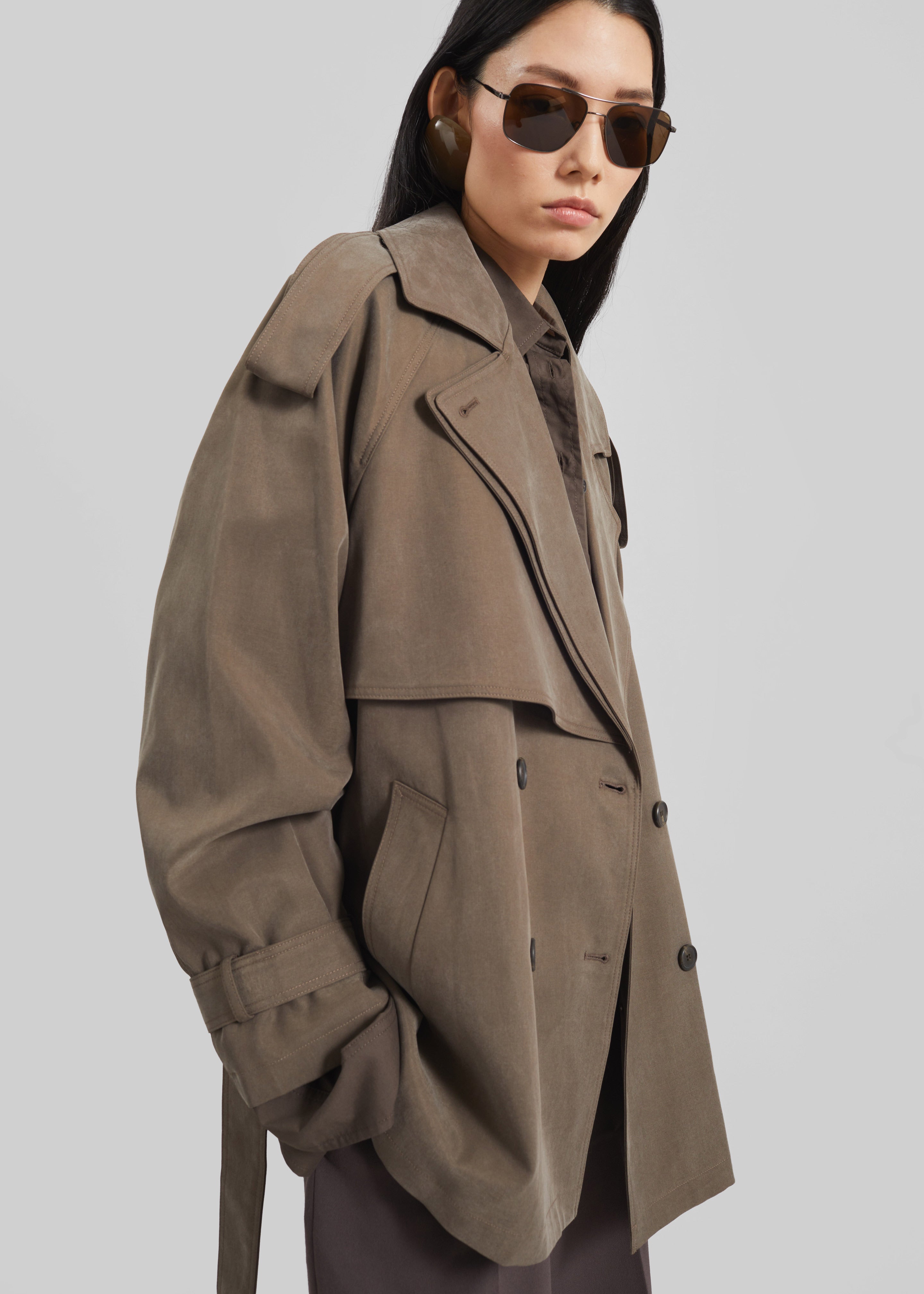 Vesoul Short Trench - Brown – The Frankie Shop