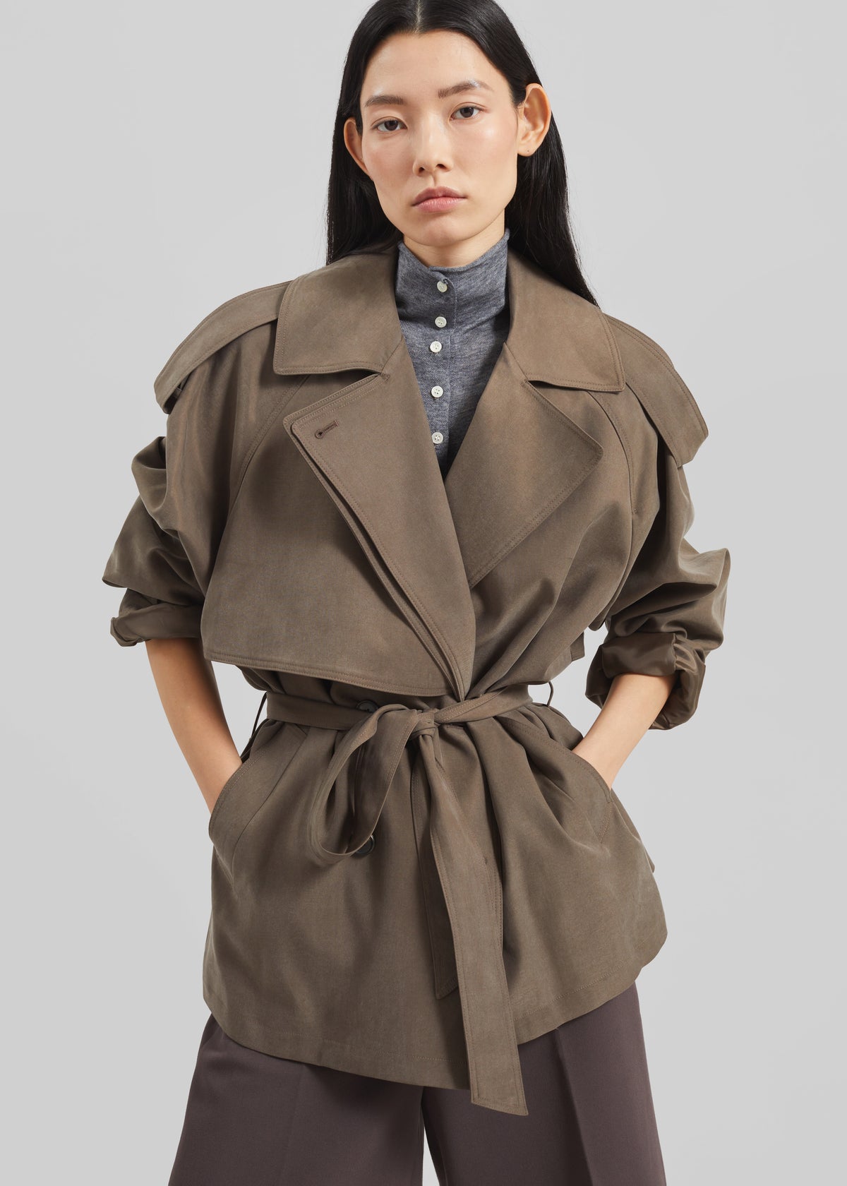 Vesoul Short Trench - Brown - 1