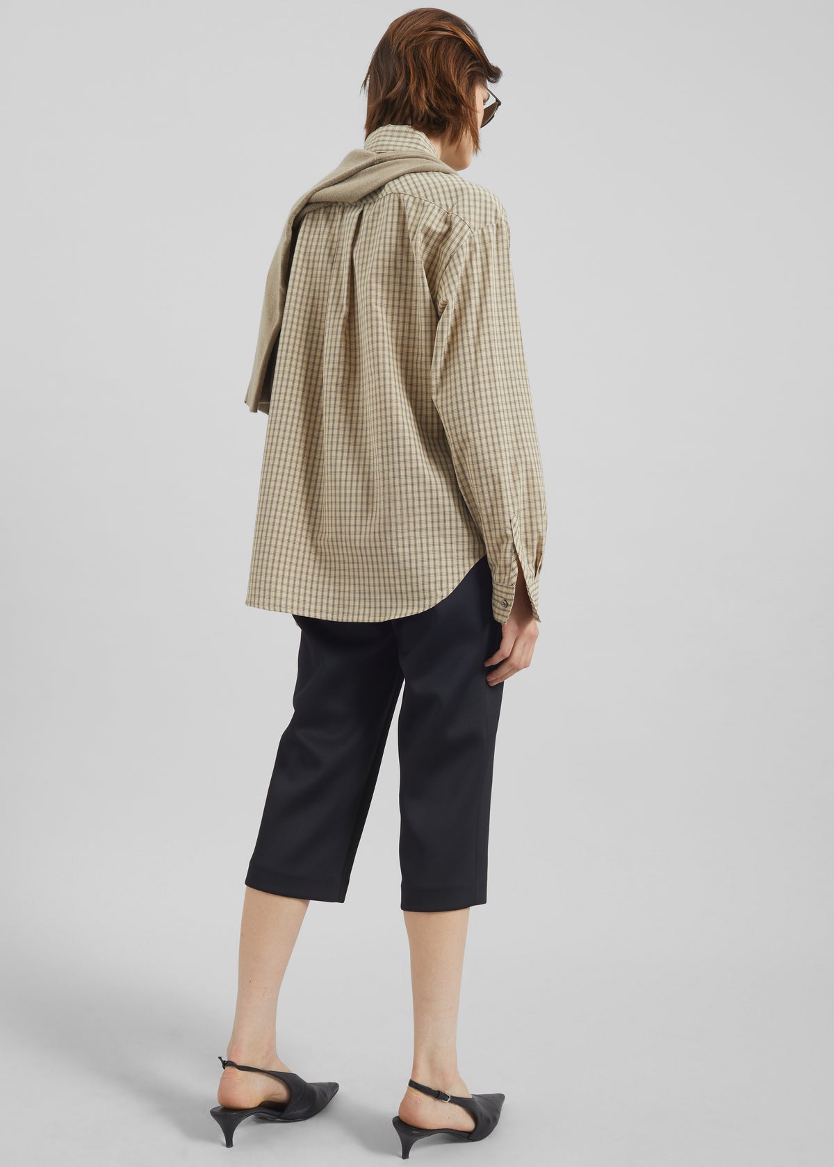 Vesta Cotton Shirt - Beige Plaid - 8