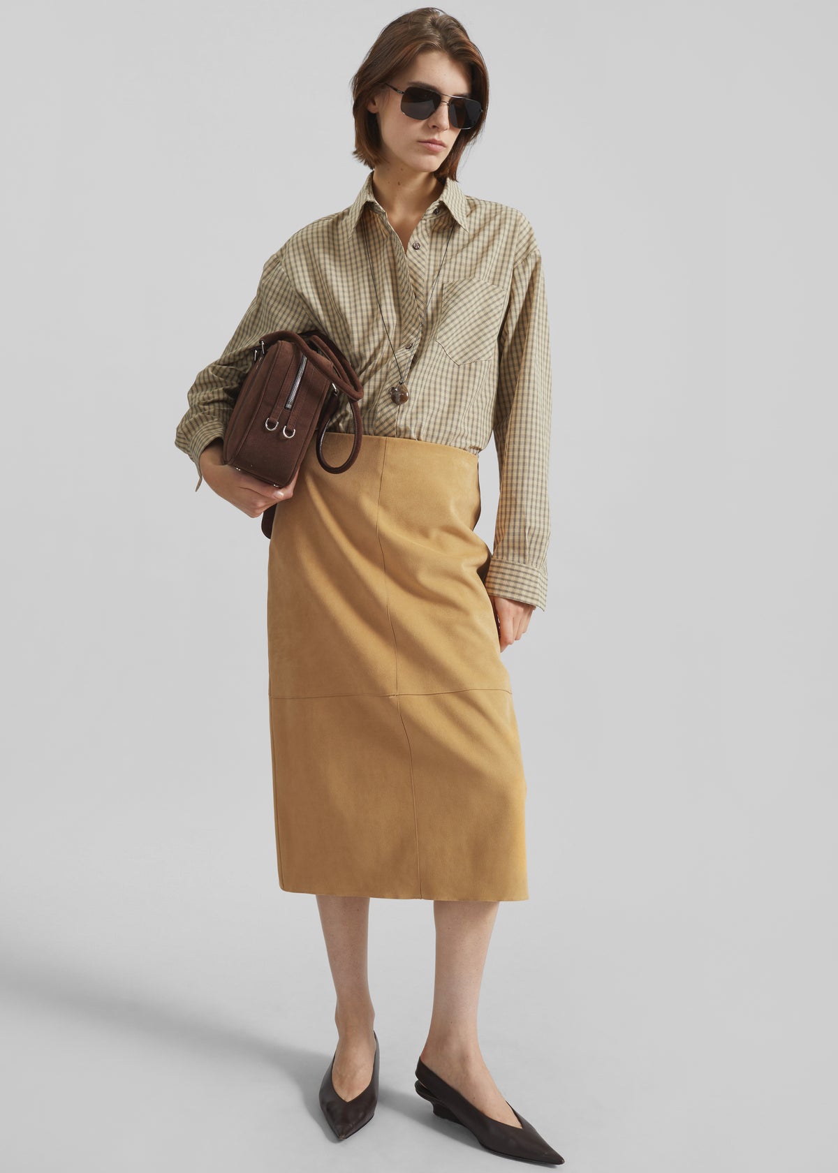 Vesta Cotton Shirt - Beige Plaid - 6