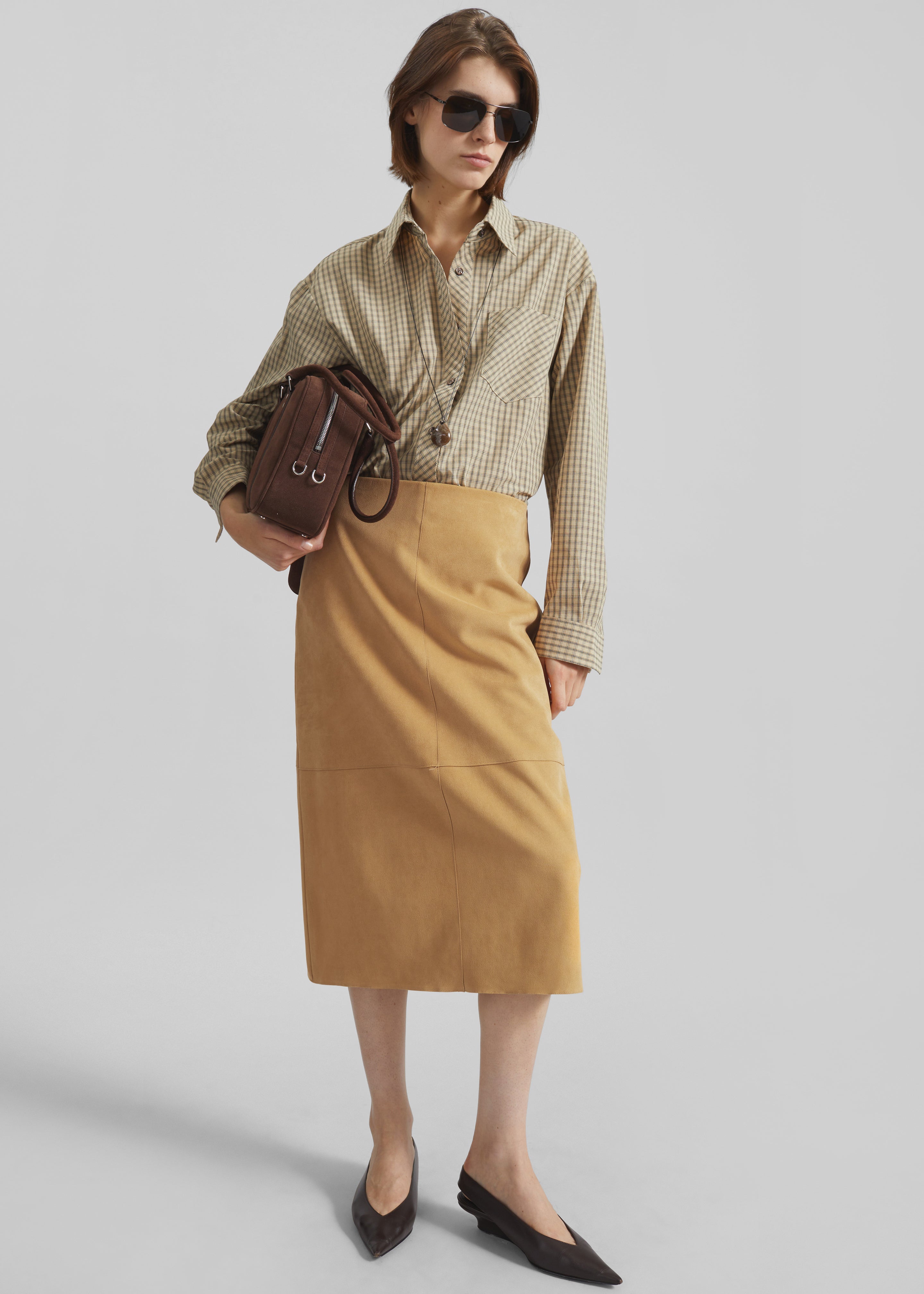 Vesta Cotton Shirt - Beige Plaid - 6