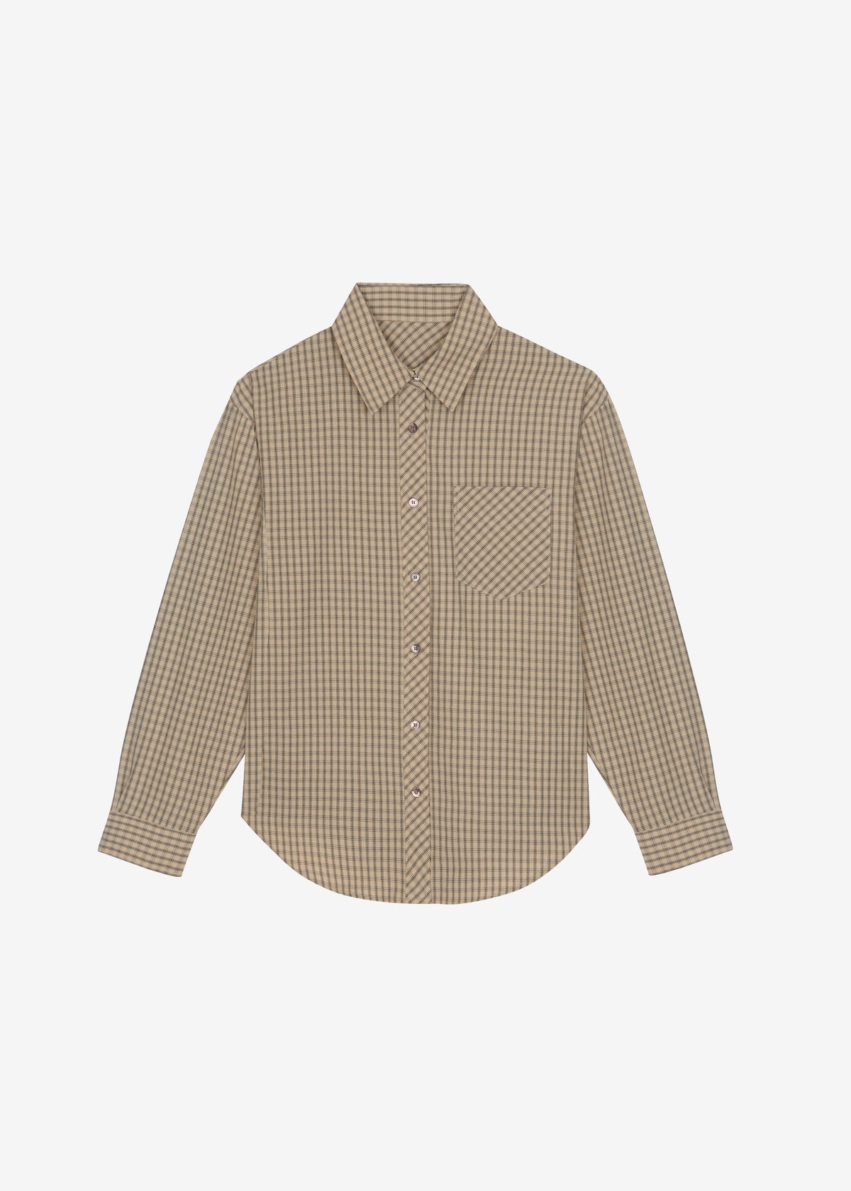 Vesta Cotton Shirt - Beige Plaid - 9