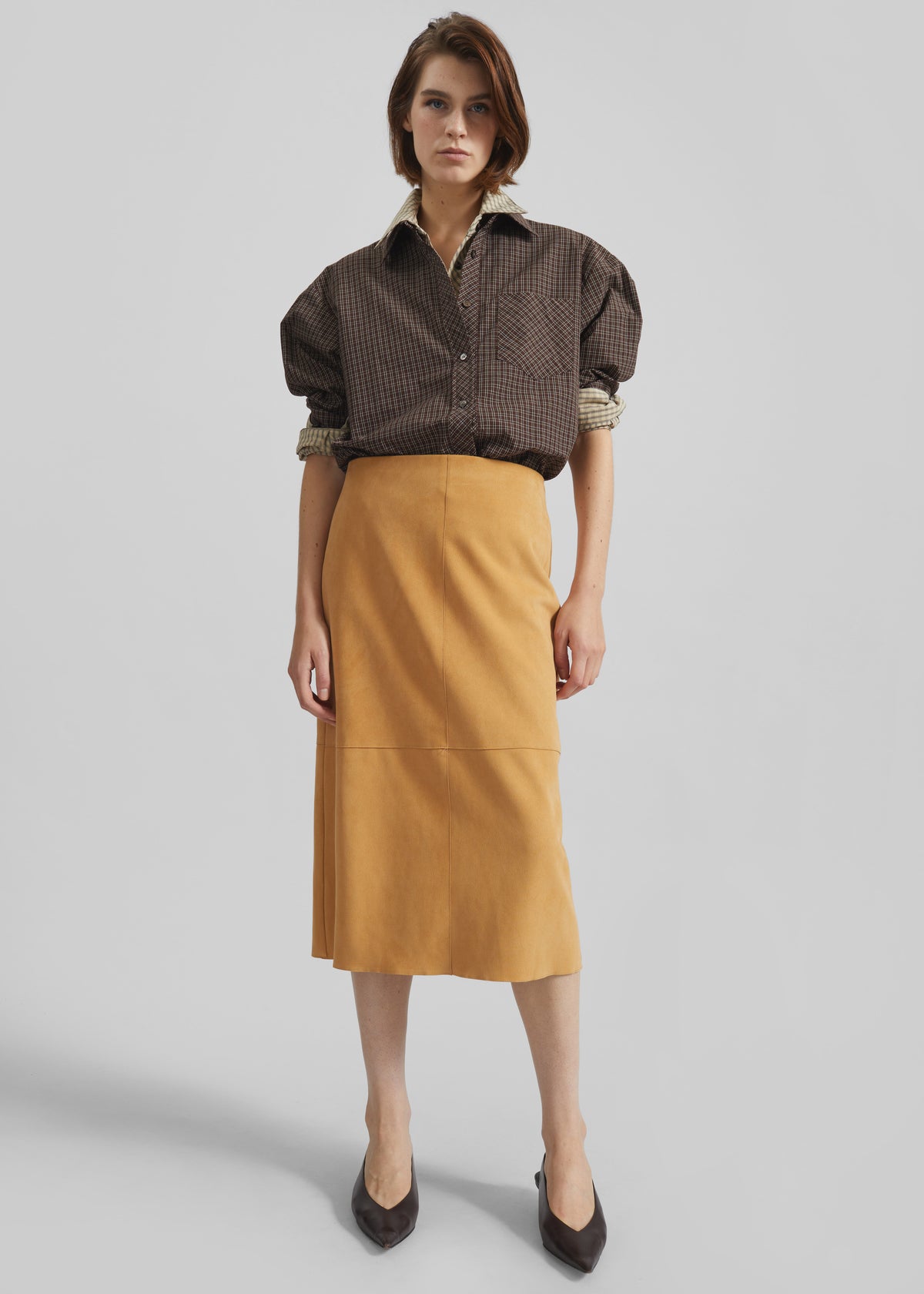 Vesta Cotton Shirt - Brown Plaid - 5