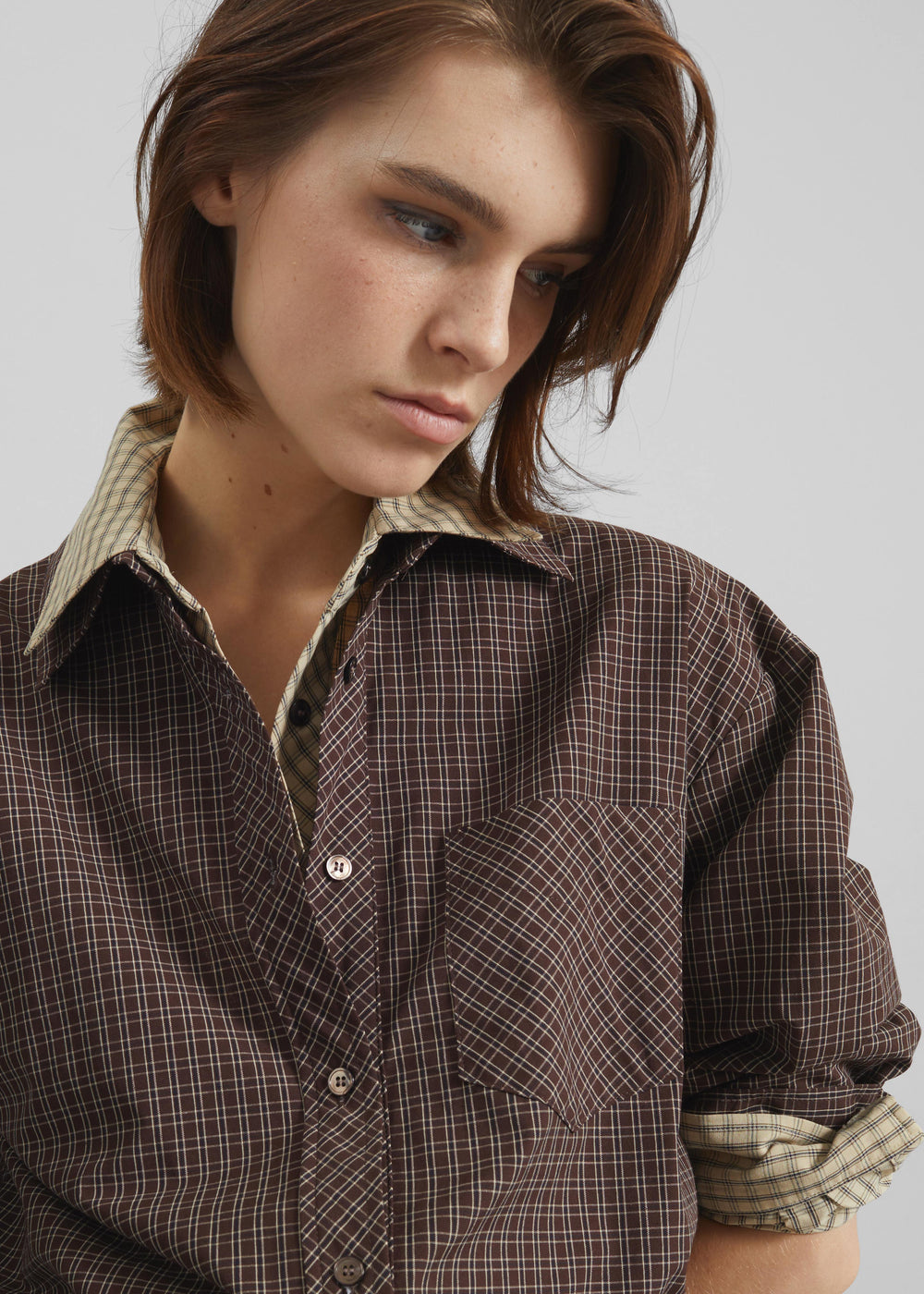 Vesta Cotton Shirt - Brown Plaid