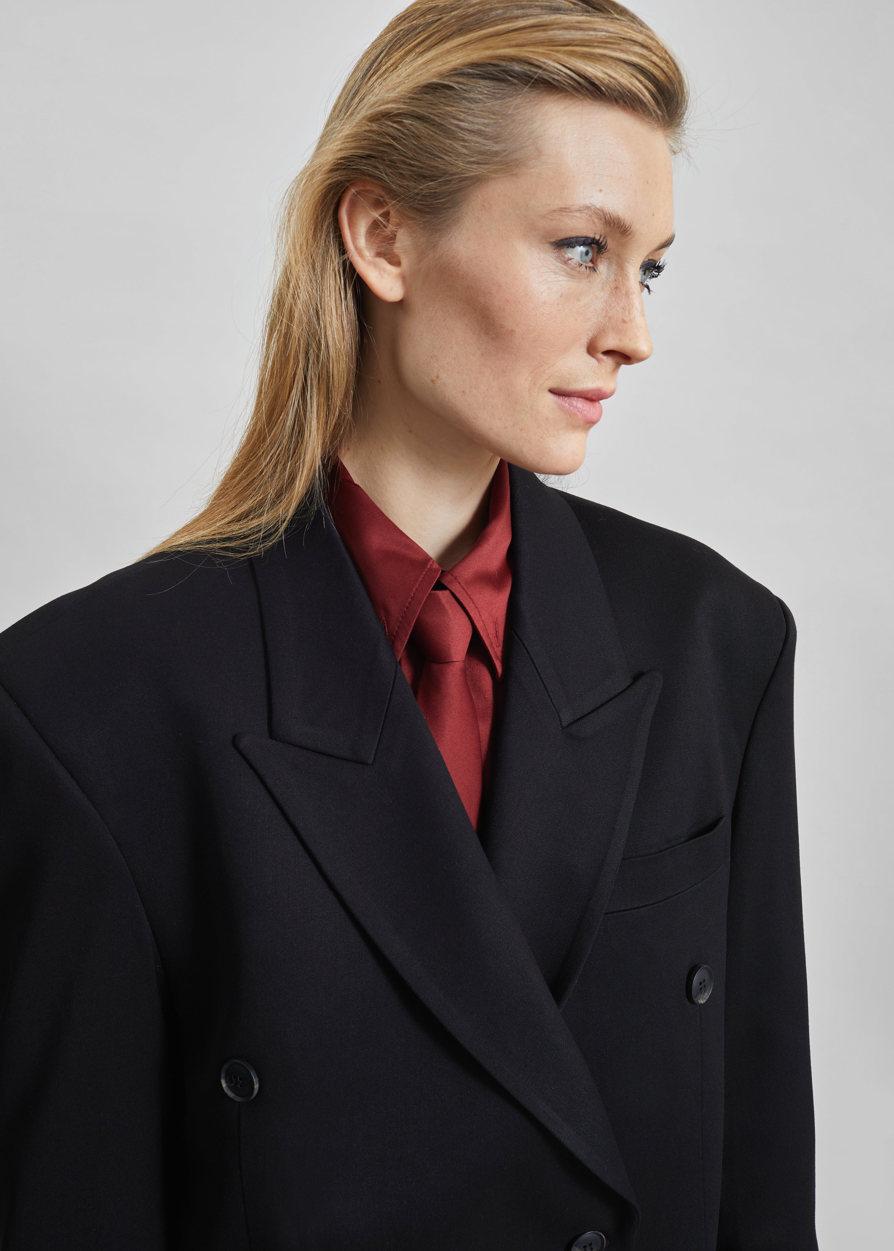 Vester Double-Breasted Blazer - Black - 5