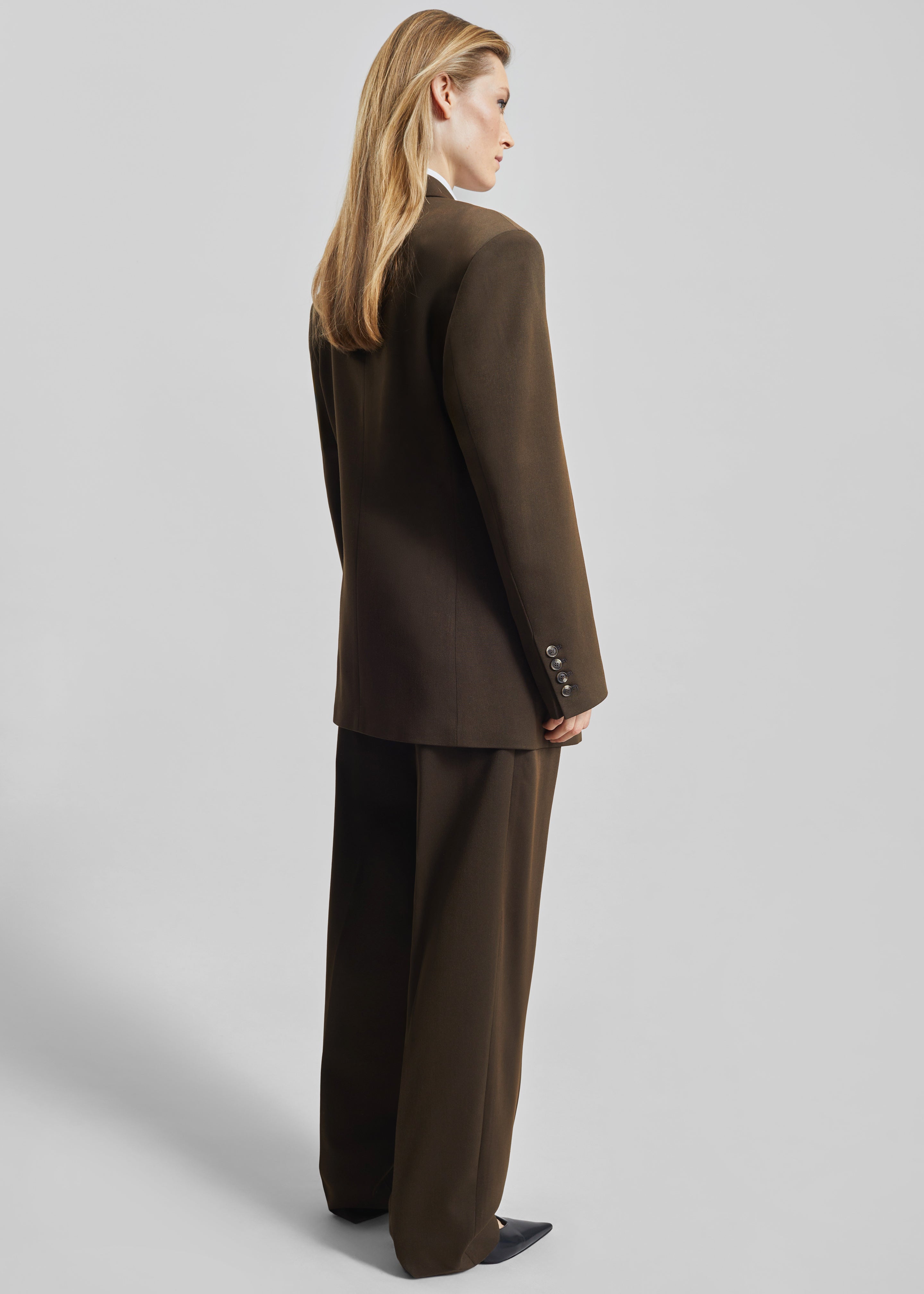 Vester Double-Breasted Blazer - Brown - 9