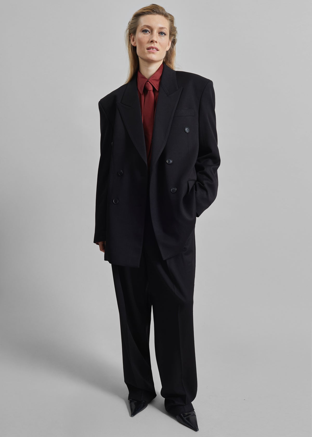 Vester Pleated Trousers - Black - 3