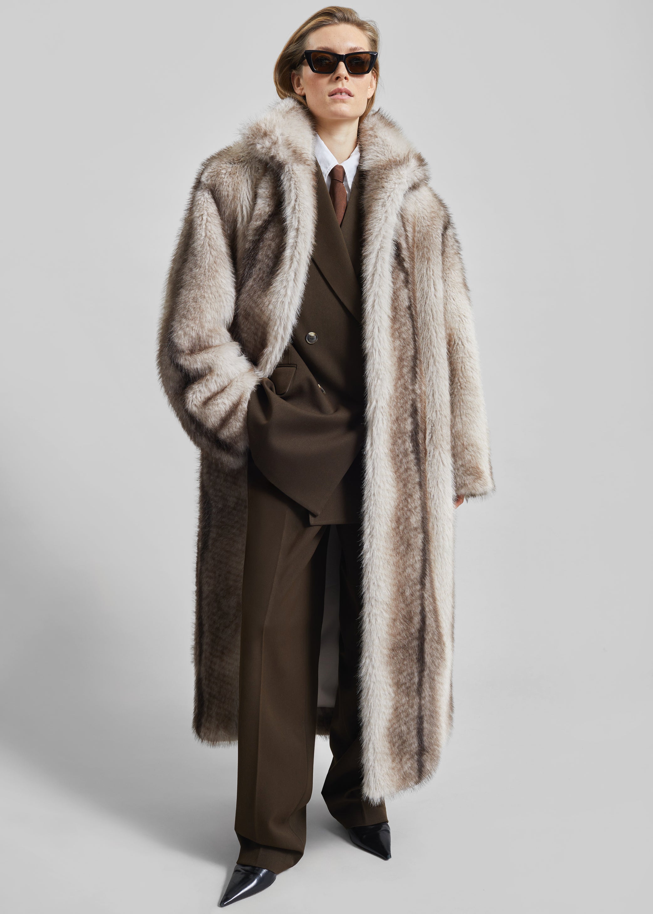 Shop the look image for Vester Pleated Trousers - Brown