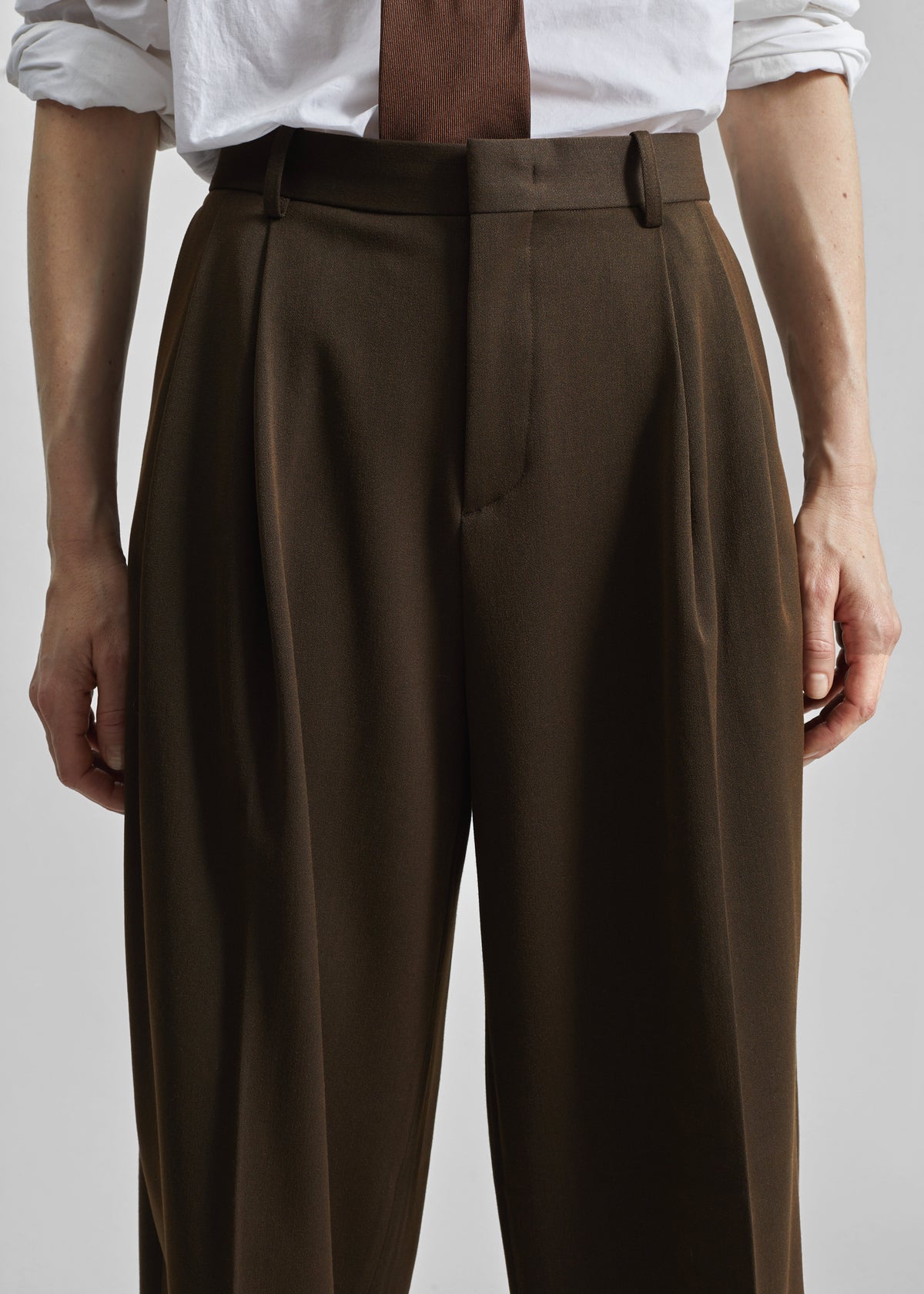 Vester Pleated Trousers - Brown - 4