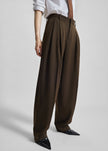 Vester Pleated Trousers - Brown