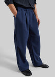 Vetigny Drawstring Pleated Sweatpants - Navy