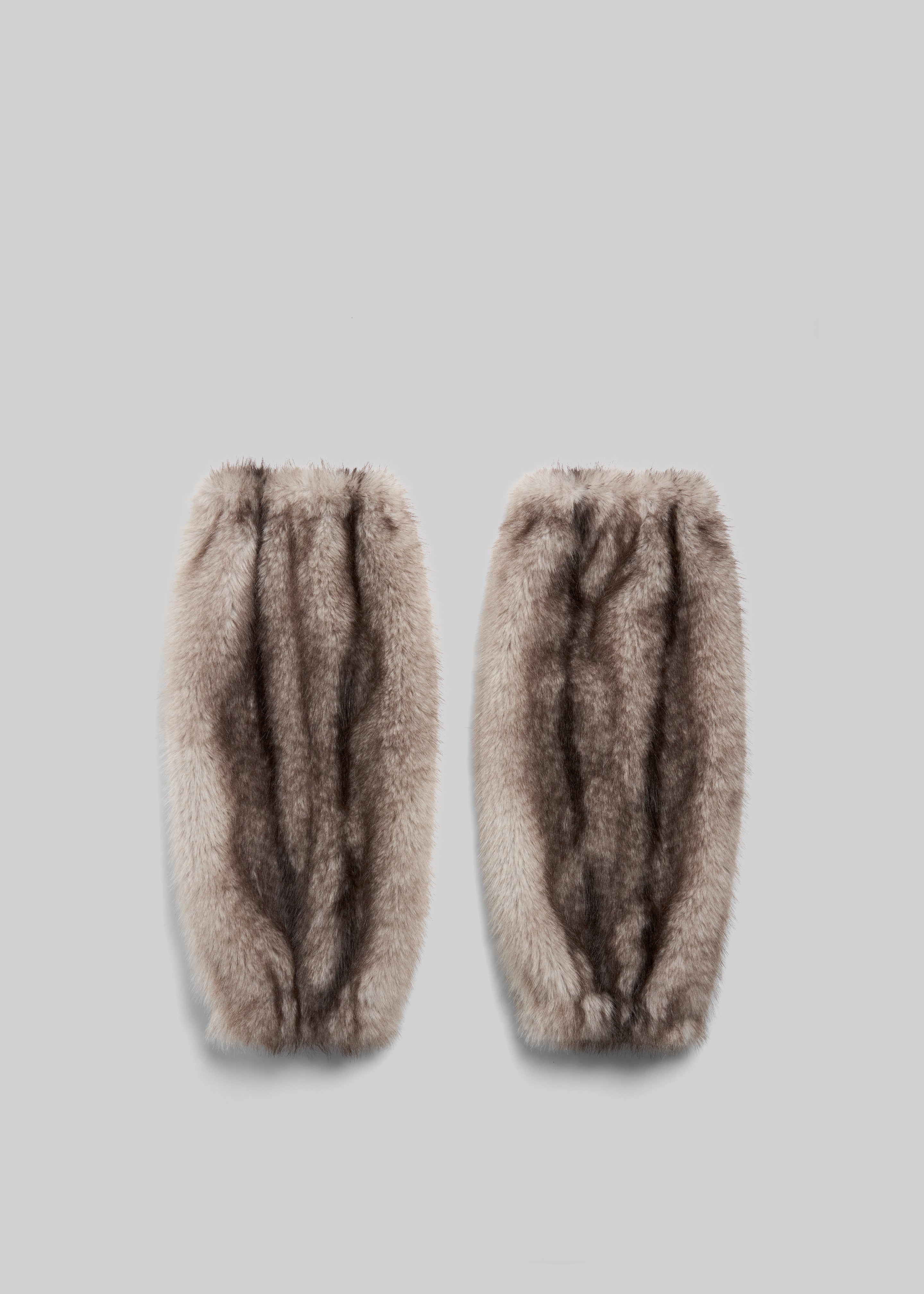 Vetta Faux Fur Leg Warmers - Grey - 3