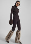 Vetta Faux Fur Leg Warmers - Grey