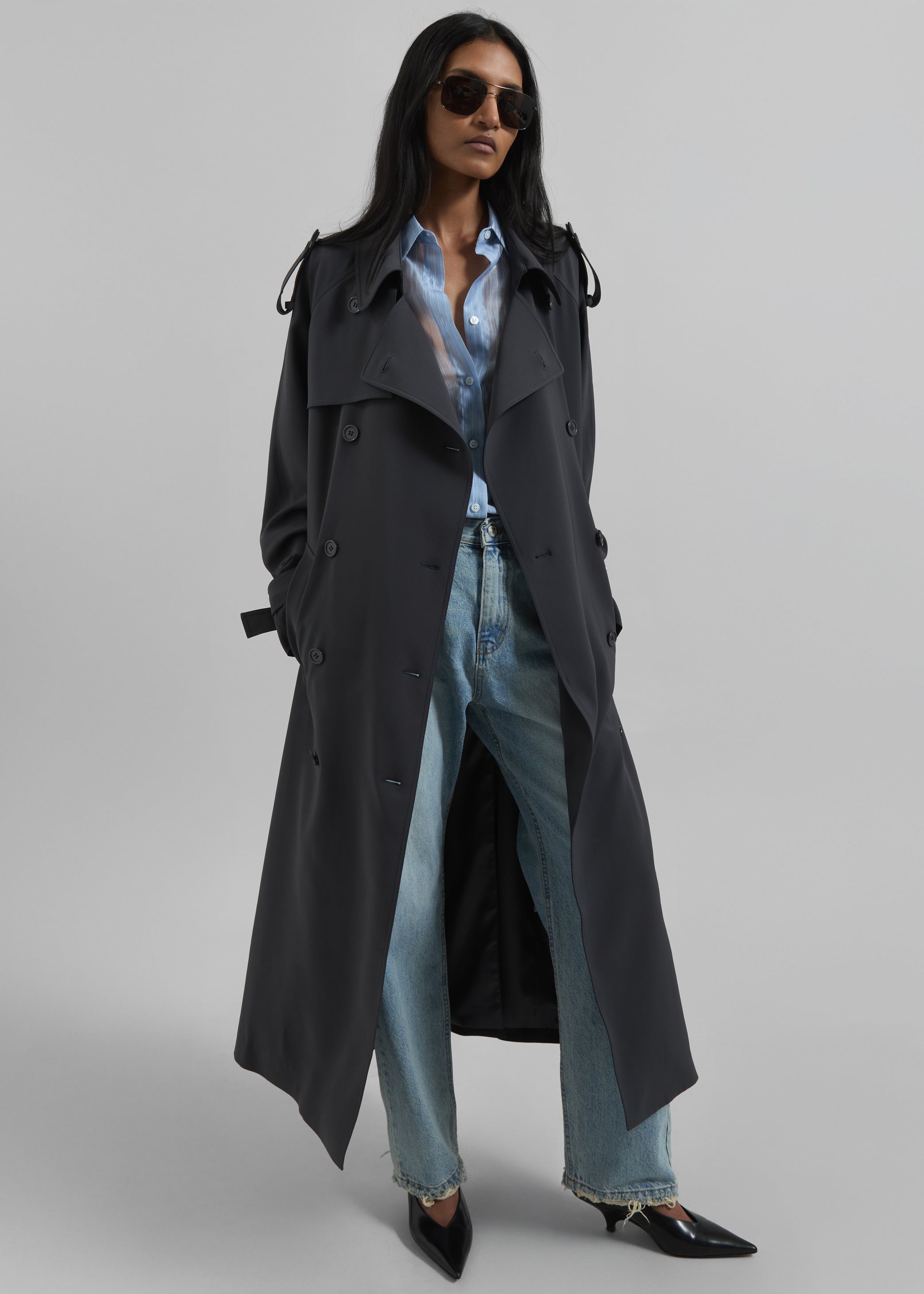 Shop the look image for Veyron Trench Coat - Storm Grey