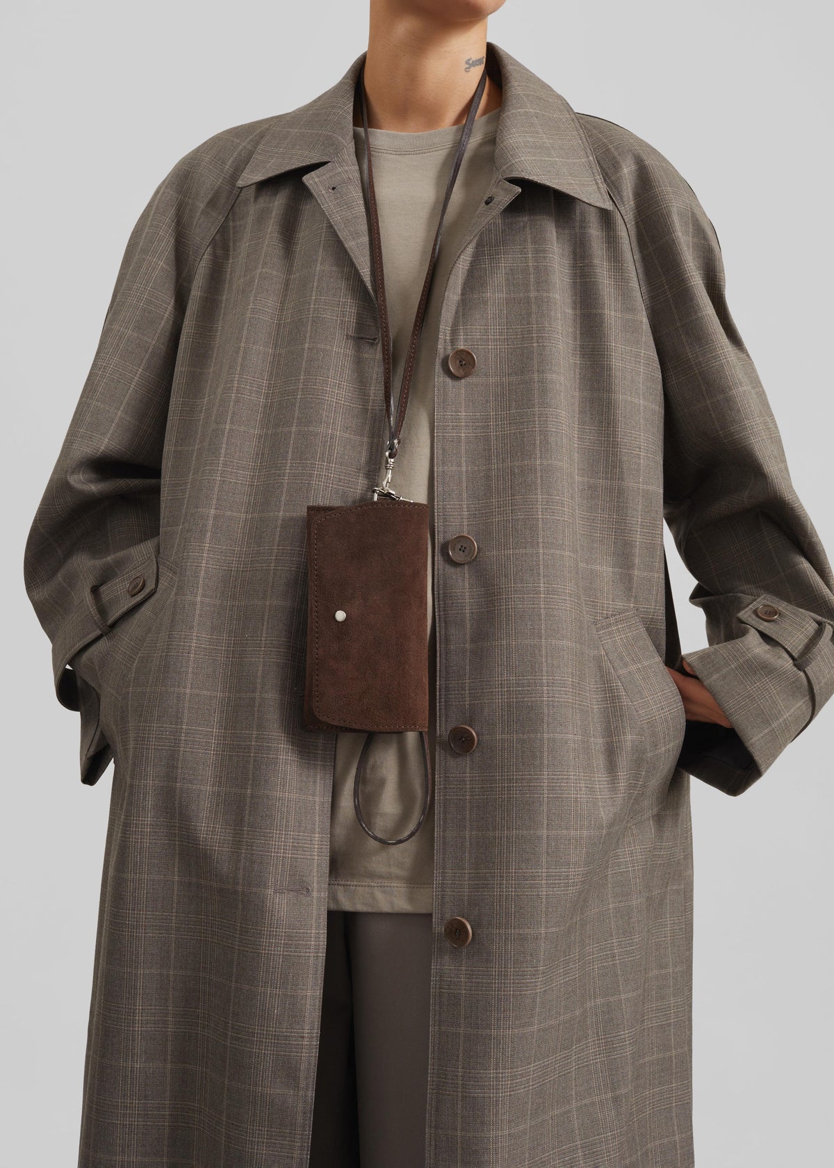 Viana Trench Coat - Brown Glen Plaid - 2