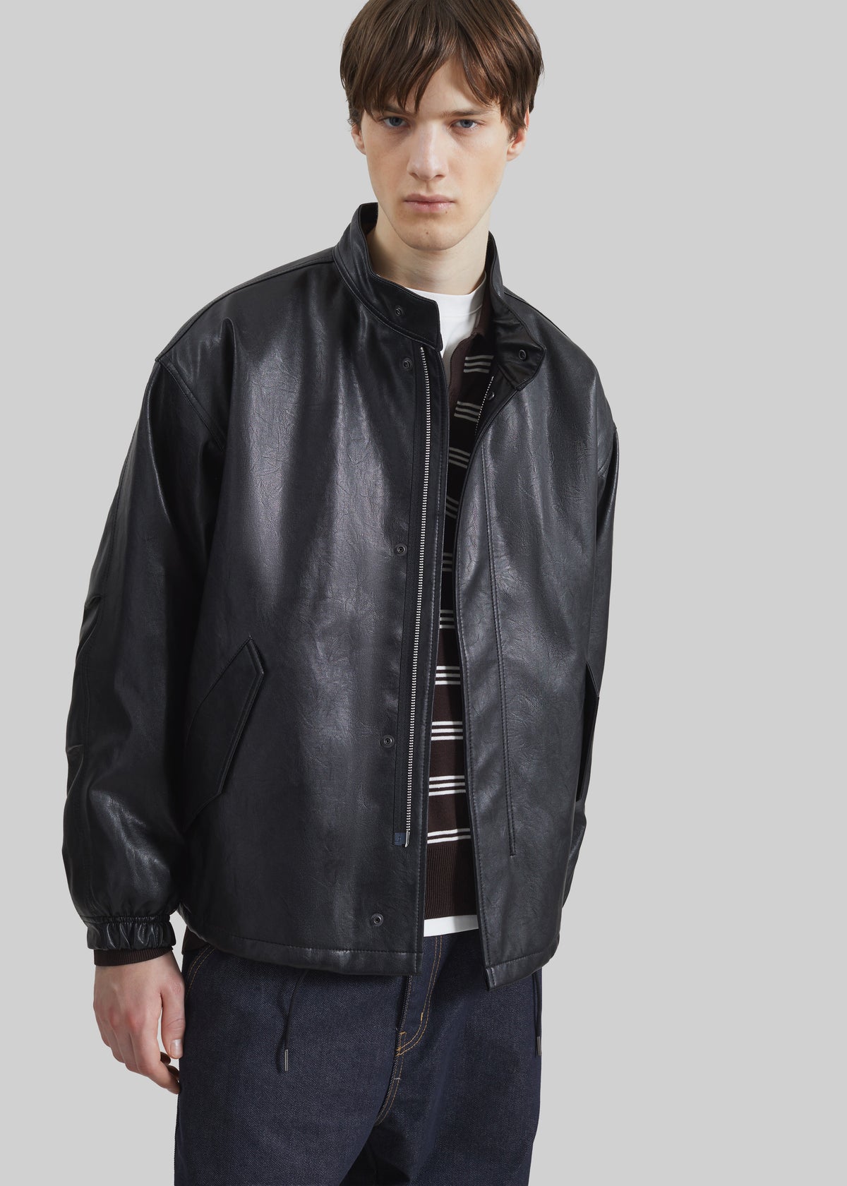 Viborg Faux Leather Jacket - Black - 6