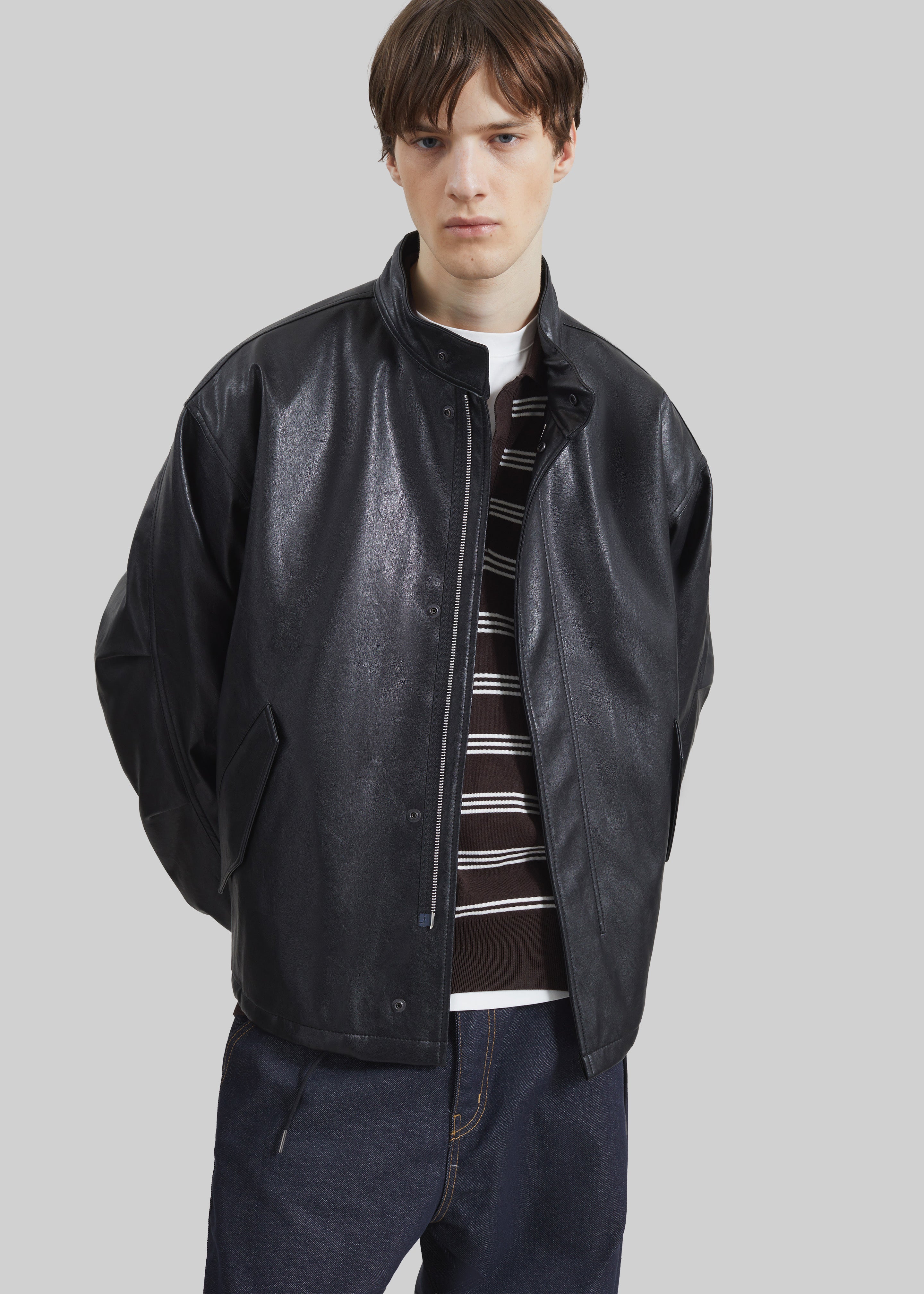 Viborg Faux Leather Jacket - Black – The Frankie Shop